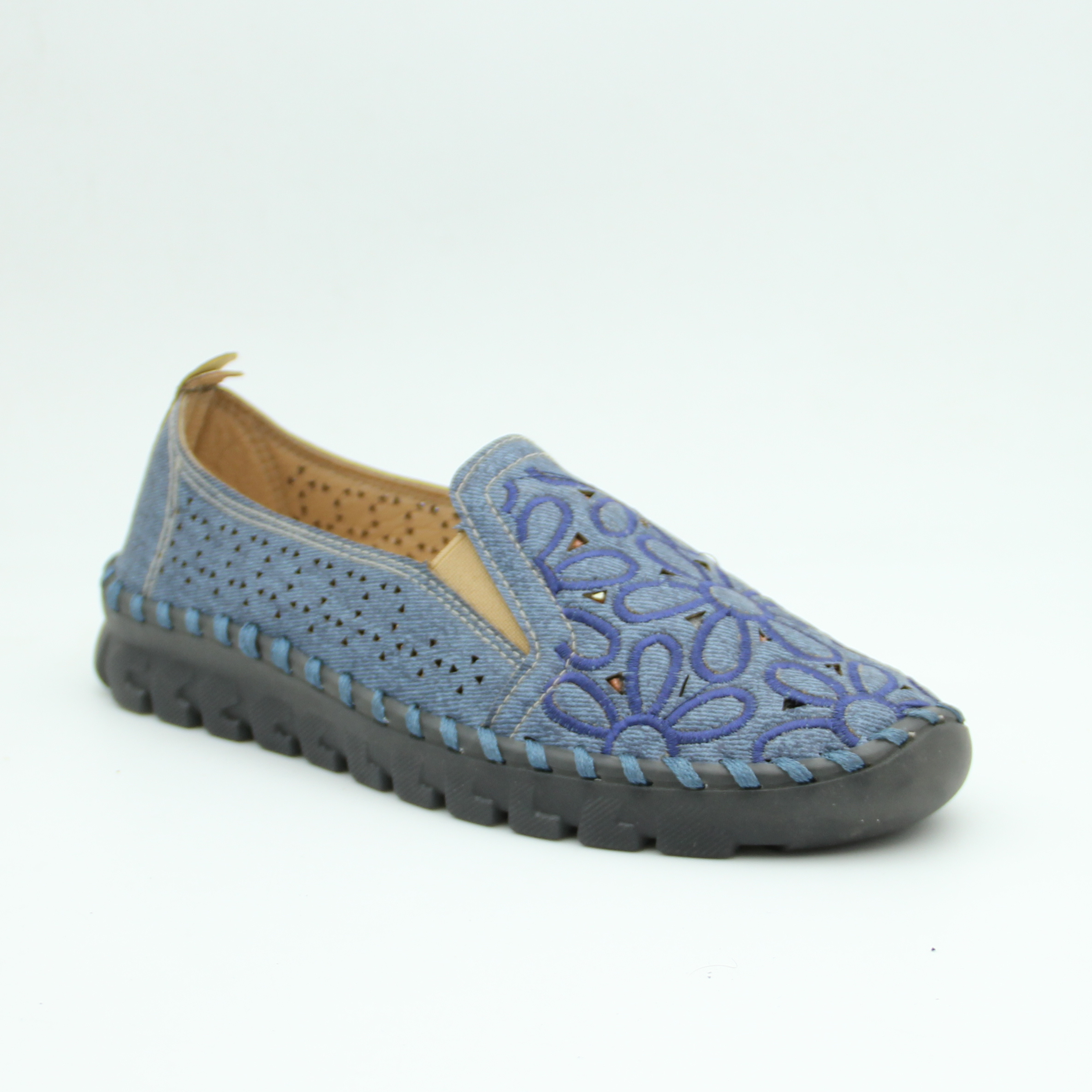 Women Spring Step Flowerflow slip-on (Blue Jeans)