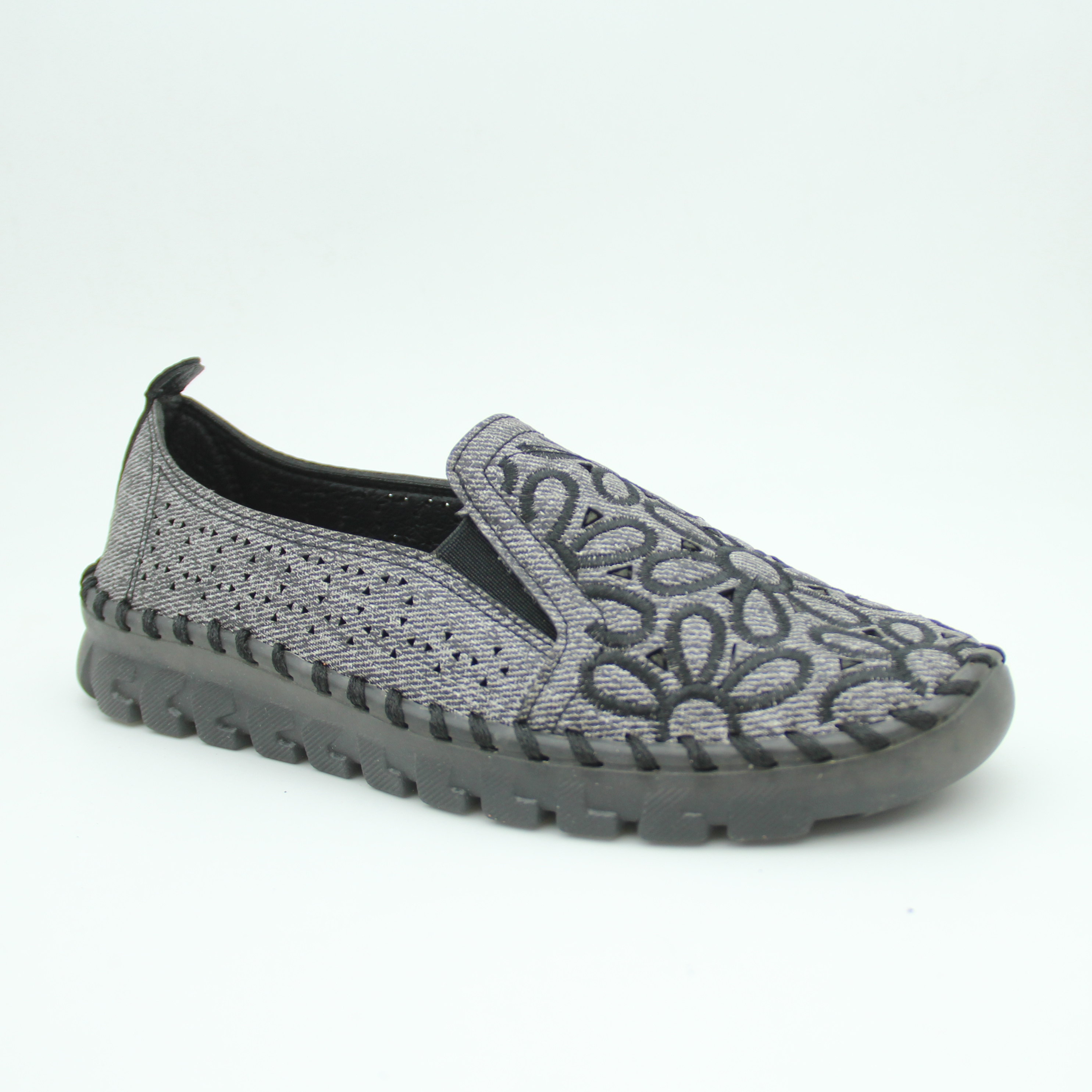 Women Spring Step Flowerflow slip-on (Grey)