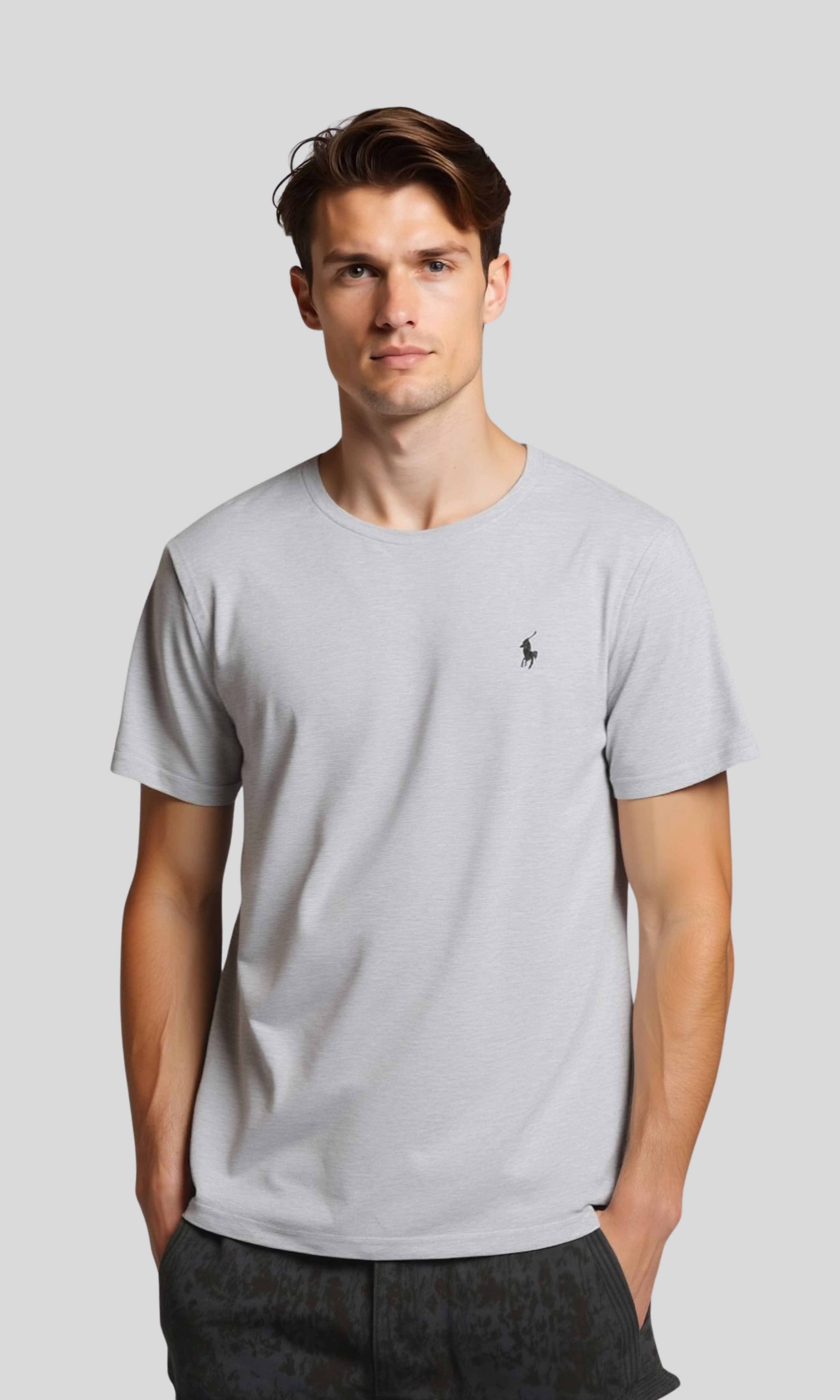 Men Relaxed Fit Cotton T-Shirt PRL (Grey)