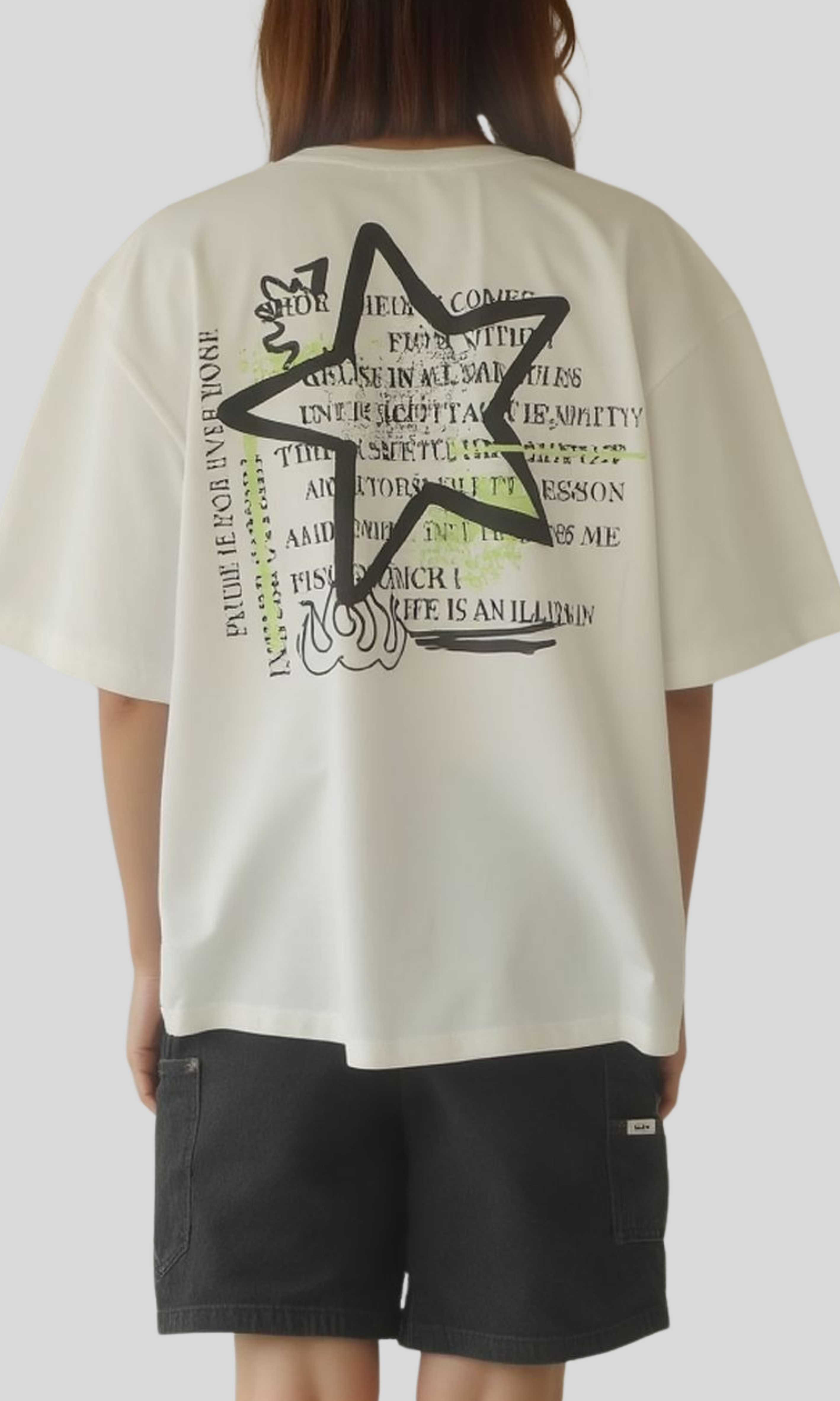Women Oversized Boxy T-Shirt Star Print