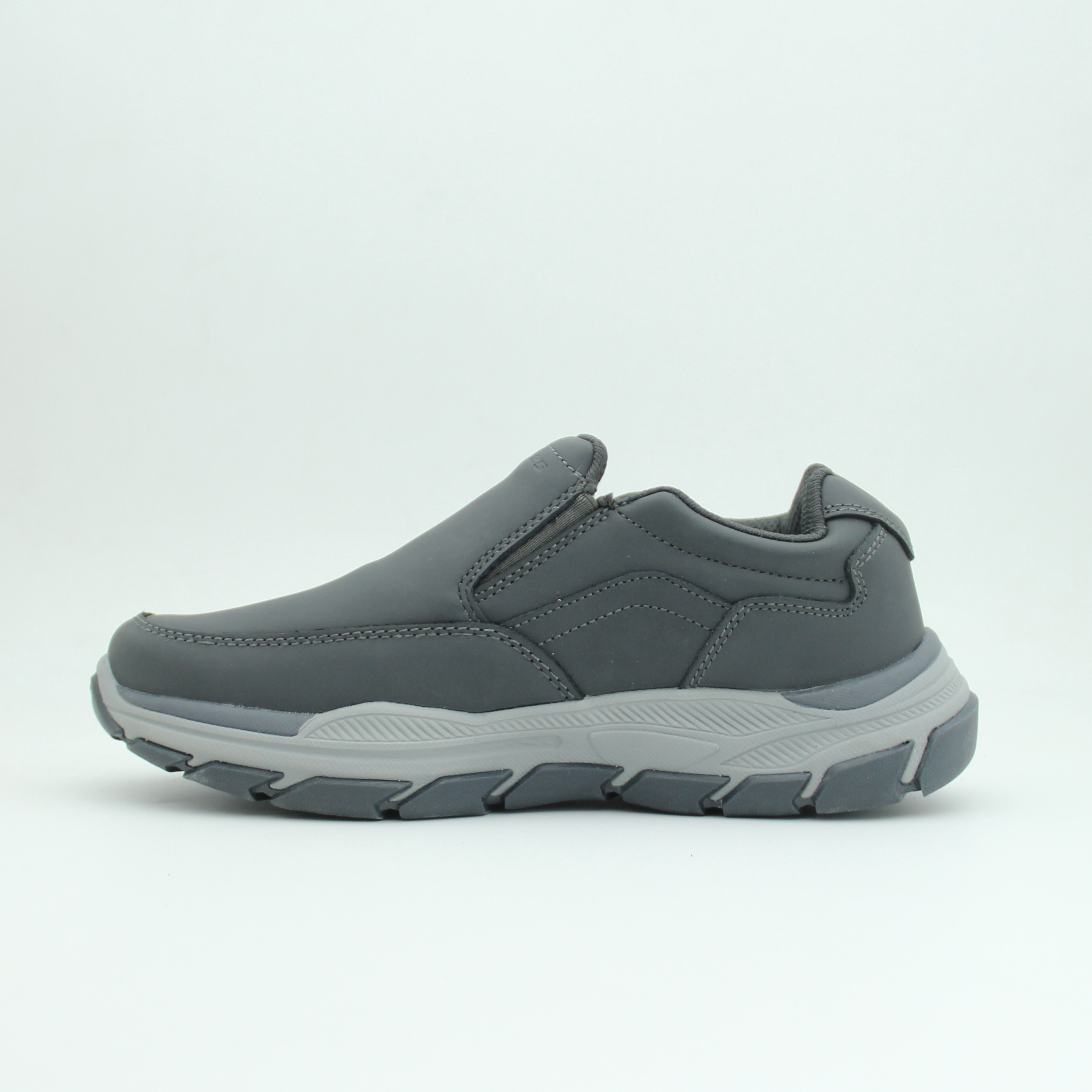 Men Skechers Goodyear Leather Slip-On (Grey)