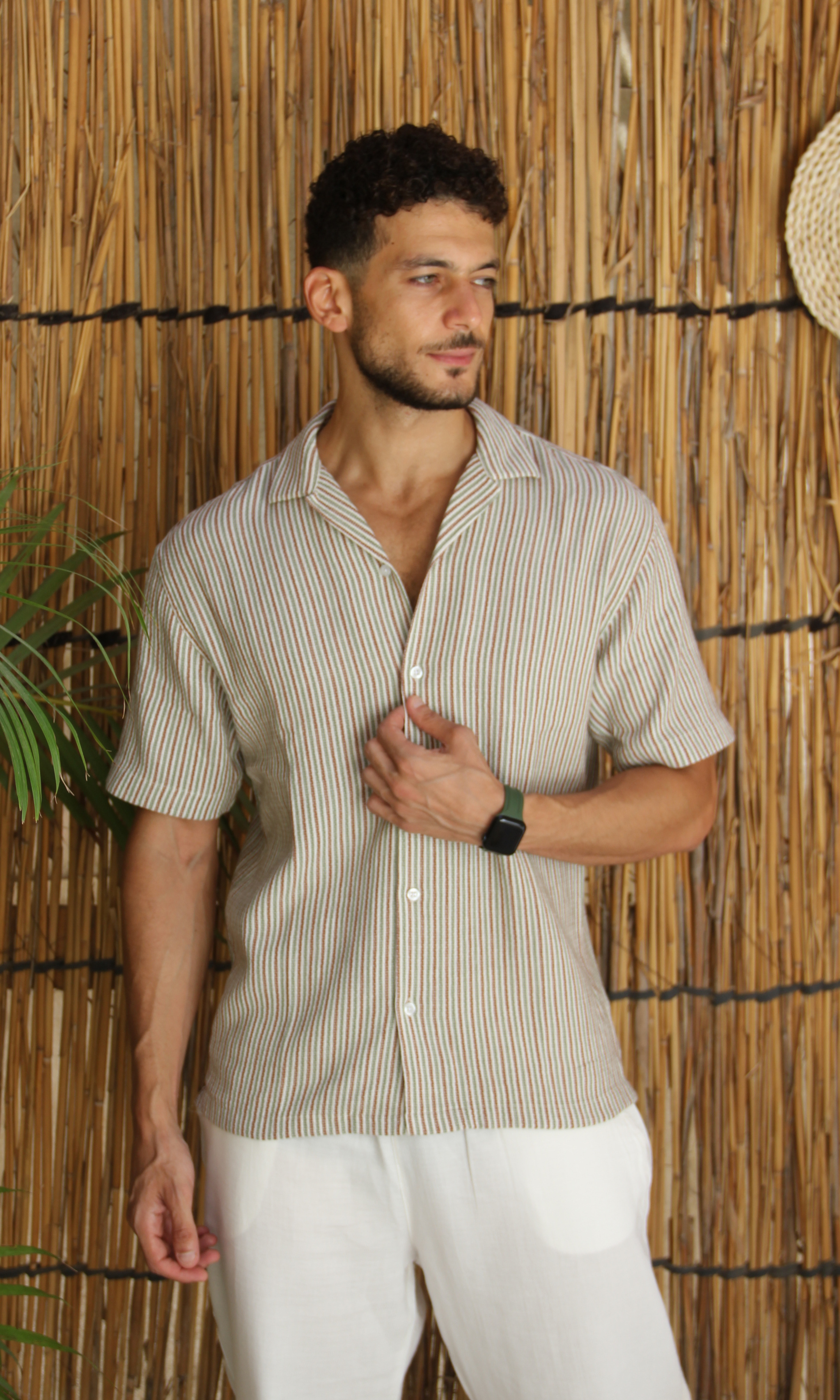 Men Regular Fit Texture Shirt (Stripe)