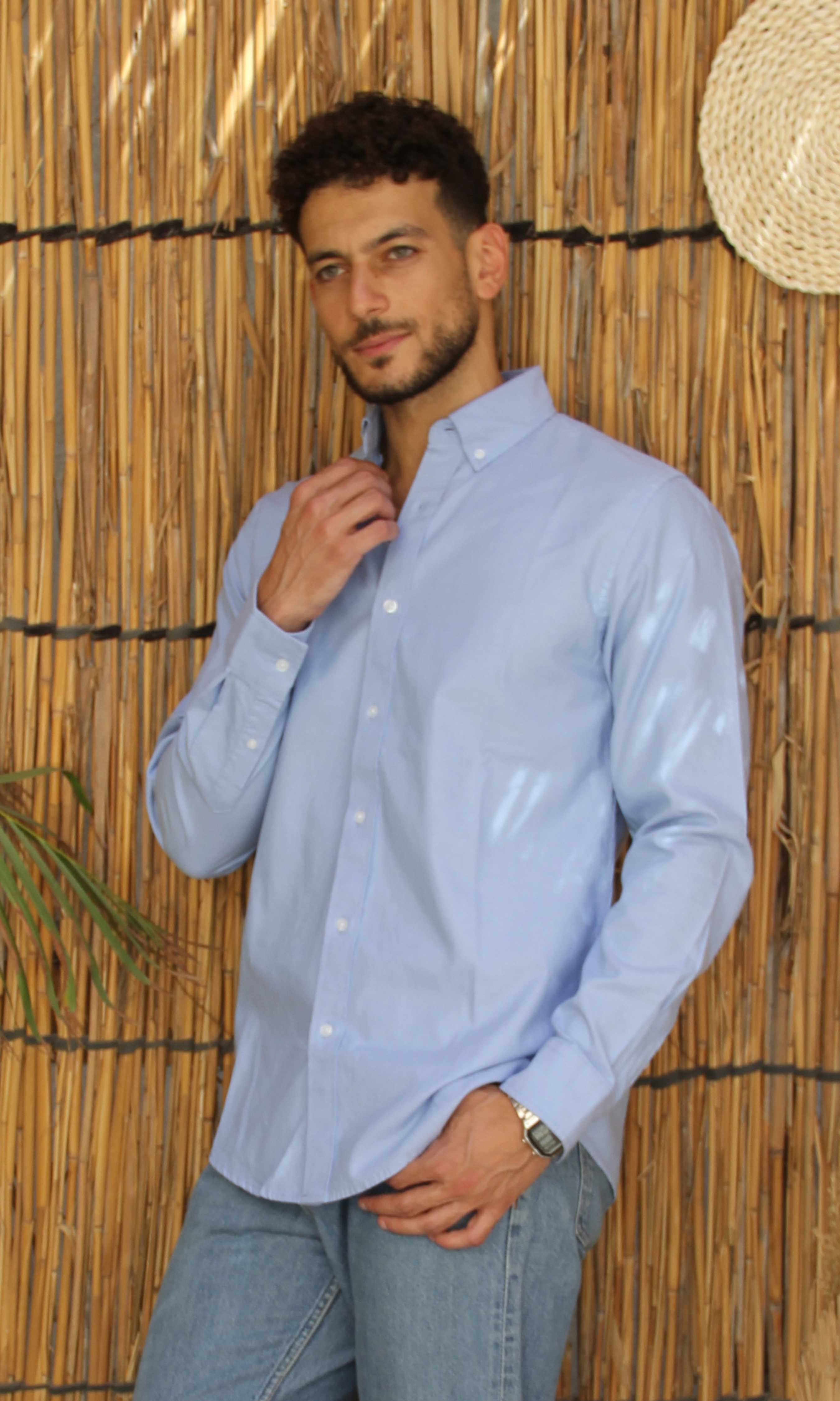 Original Men Oxford Shirt Nut (Blue)