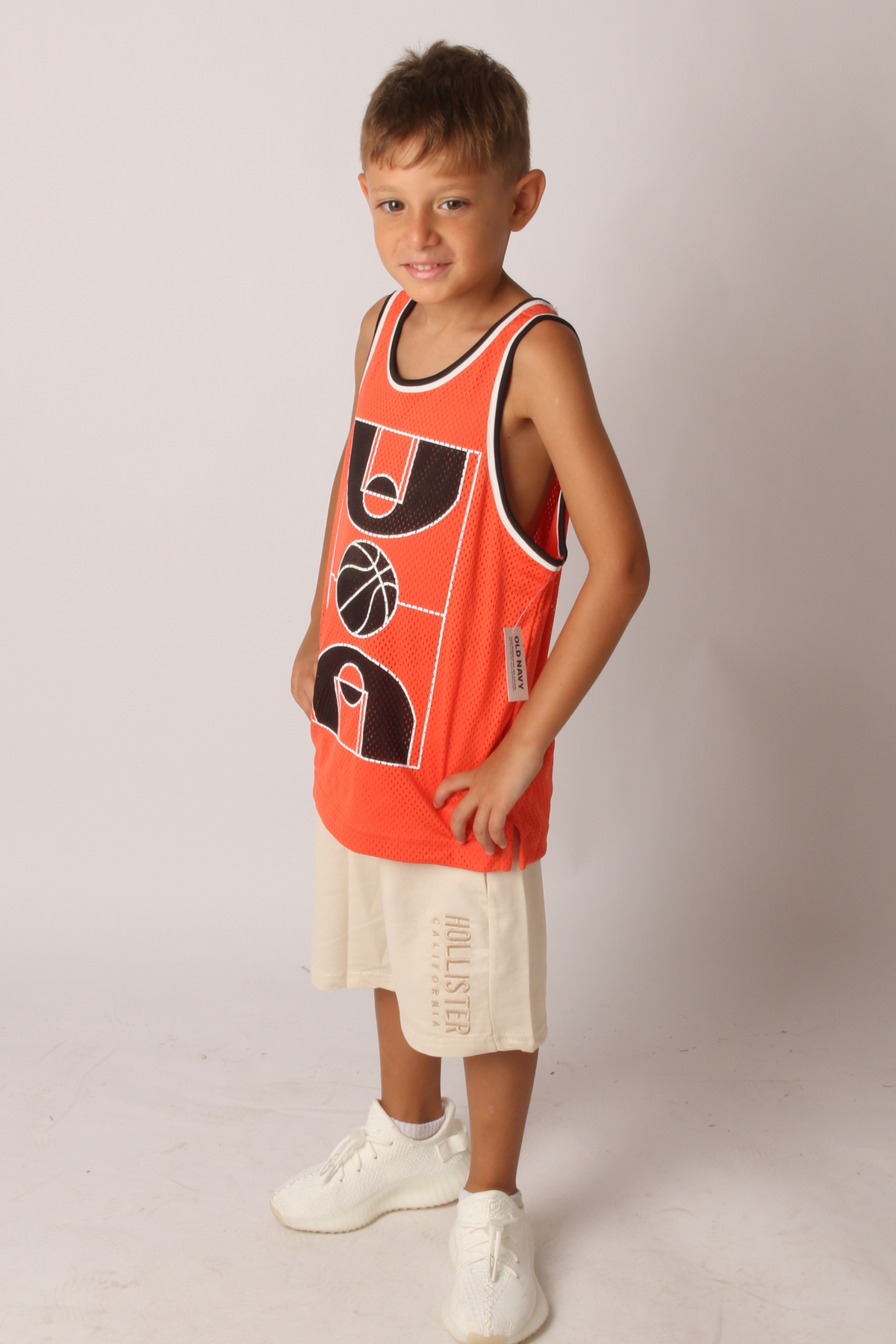 Kids Graphic Mesh Performance Tank Top (Orang)