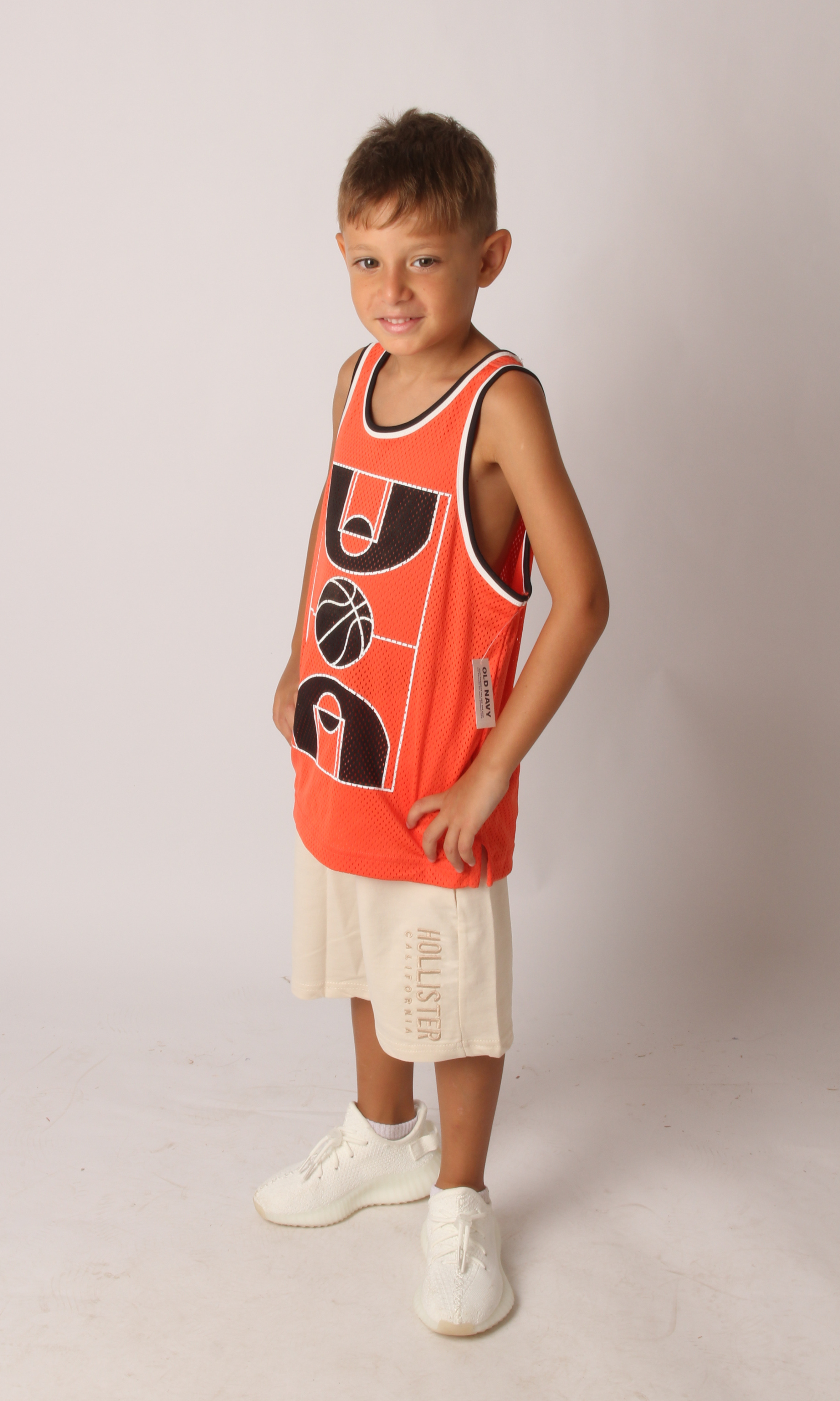 Kids Graphic Mesh Performance Tank Top (Orang)