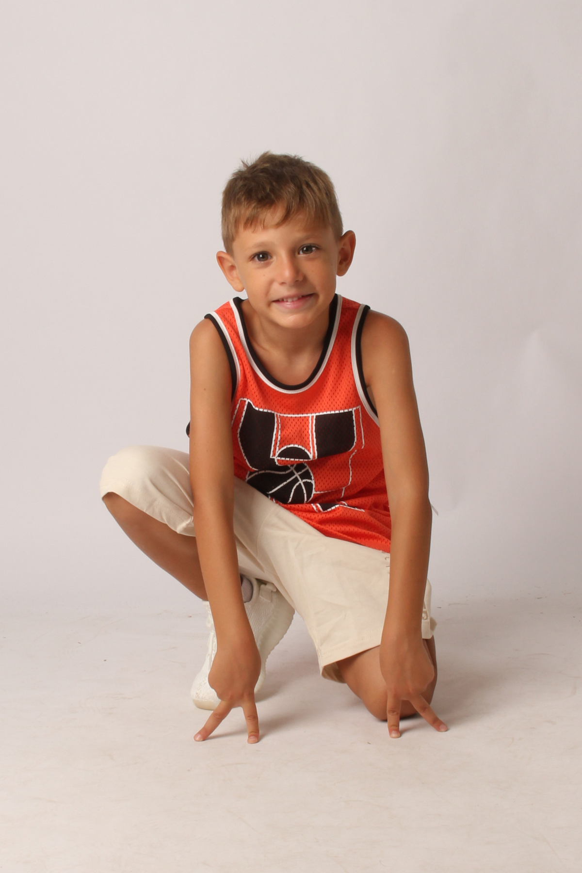 Kids Graphic Mesh Performance Tank Top (Orang)