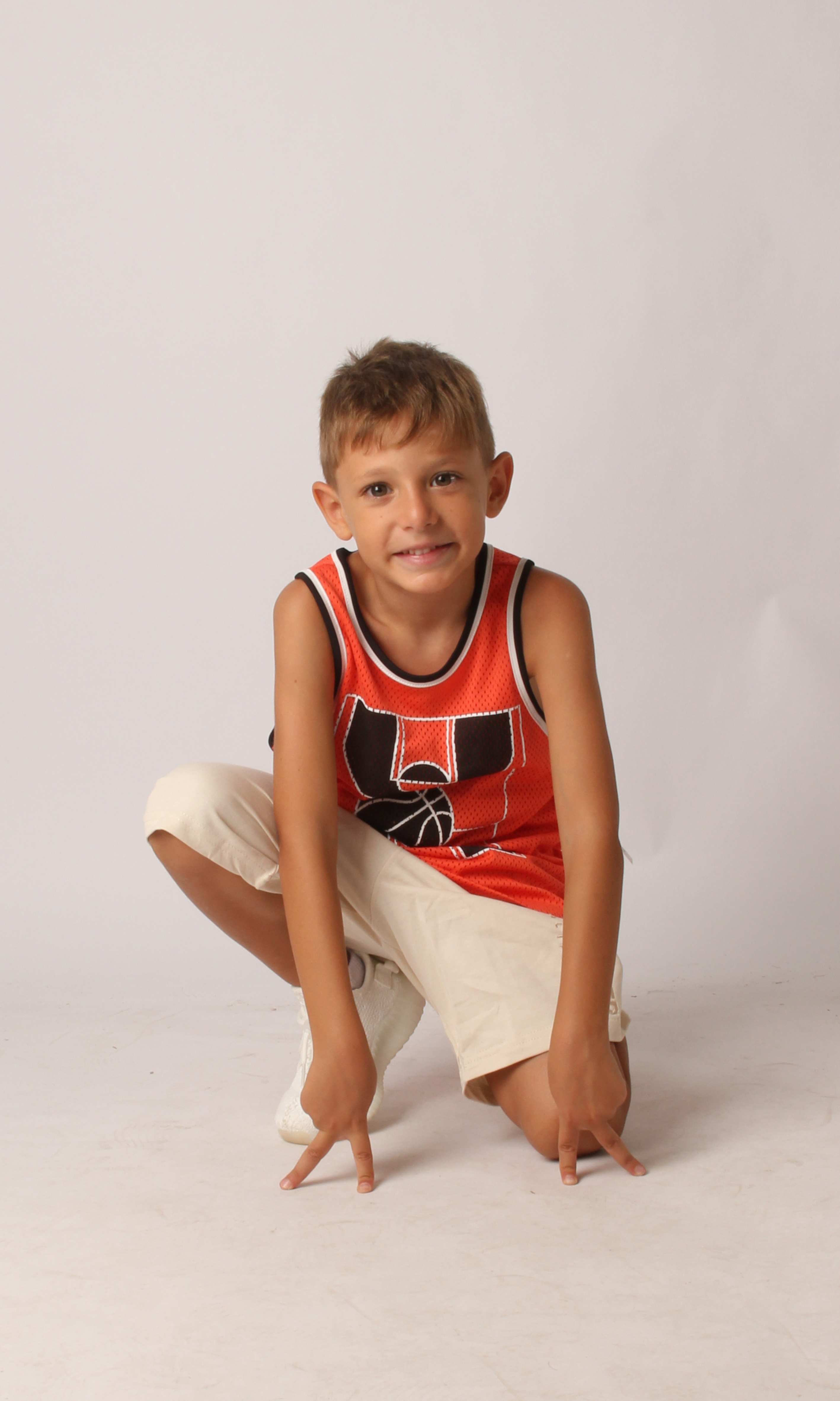 Kids Graphic Mesh Performance Tank Top (Orang)