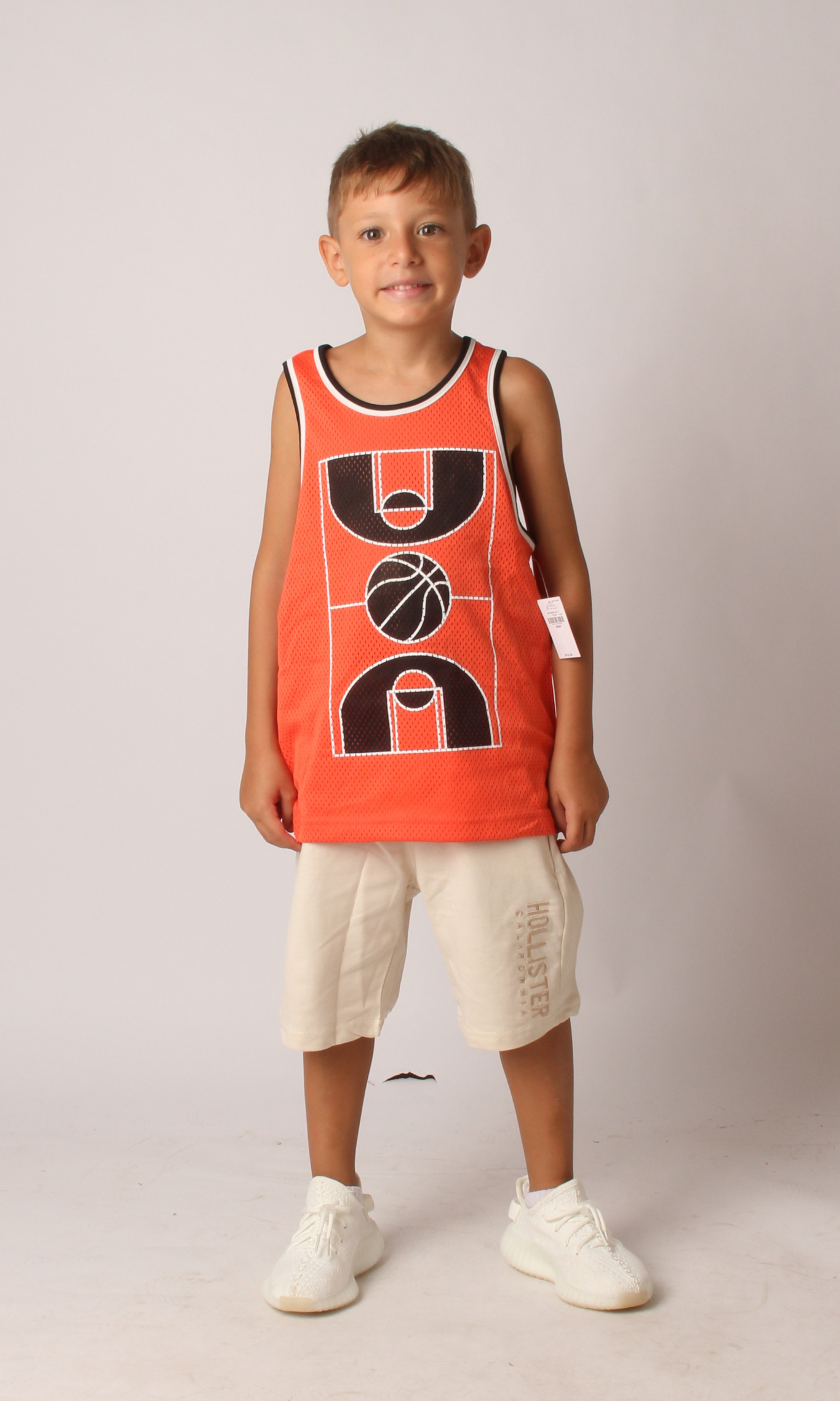 Kids Graphic Mesh Performance Tank Top (Orang)