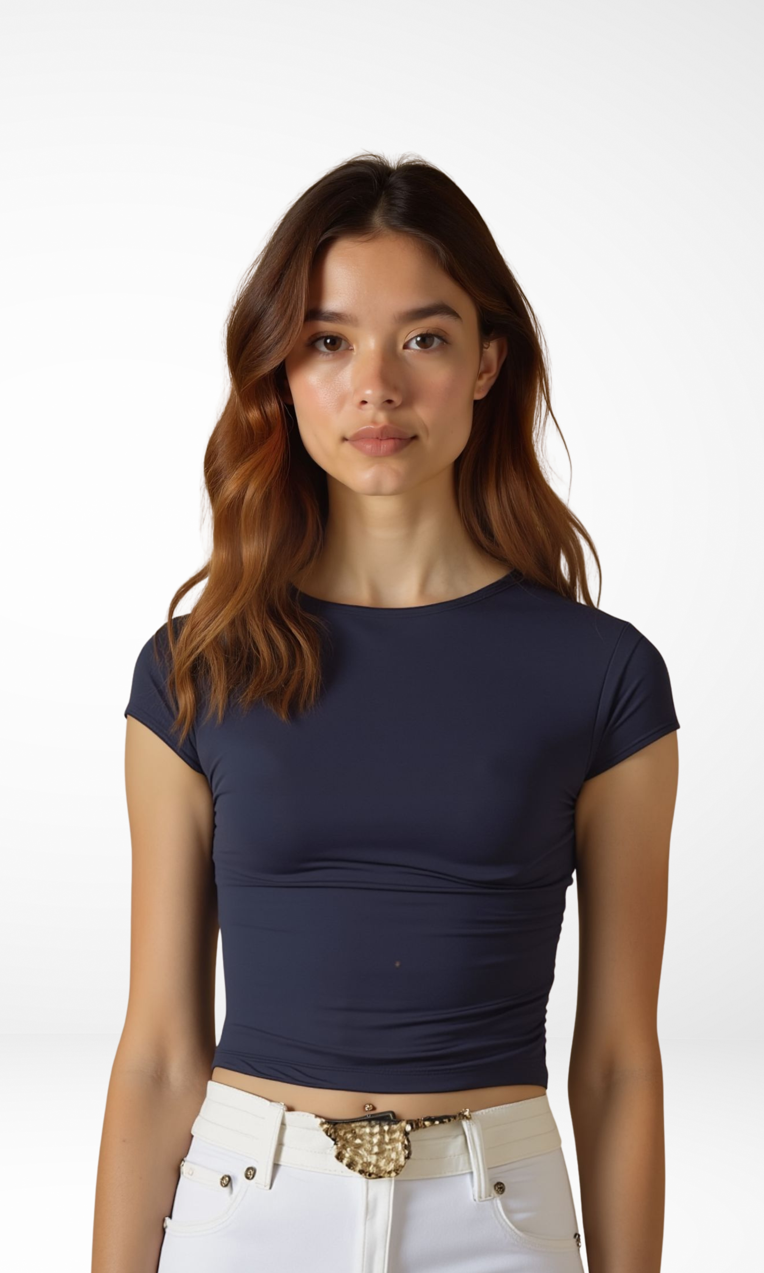 NUT Plain Women Crop Top Short Sleeve