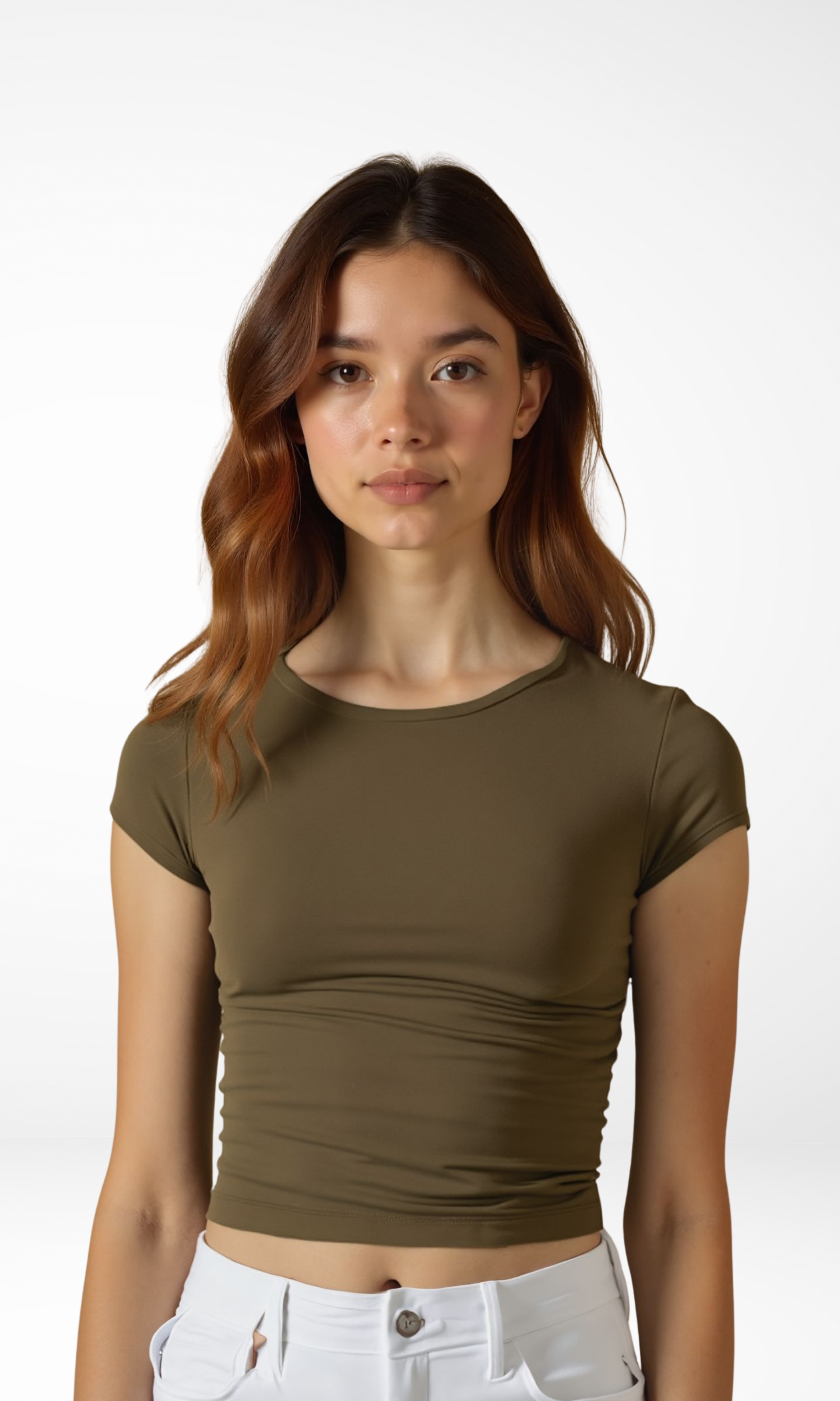 NUT Plain Women Crop Top Short Sleeve