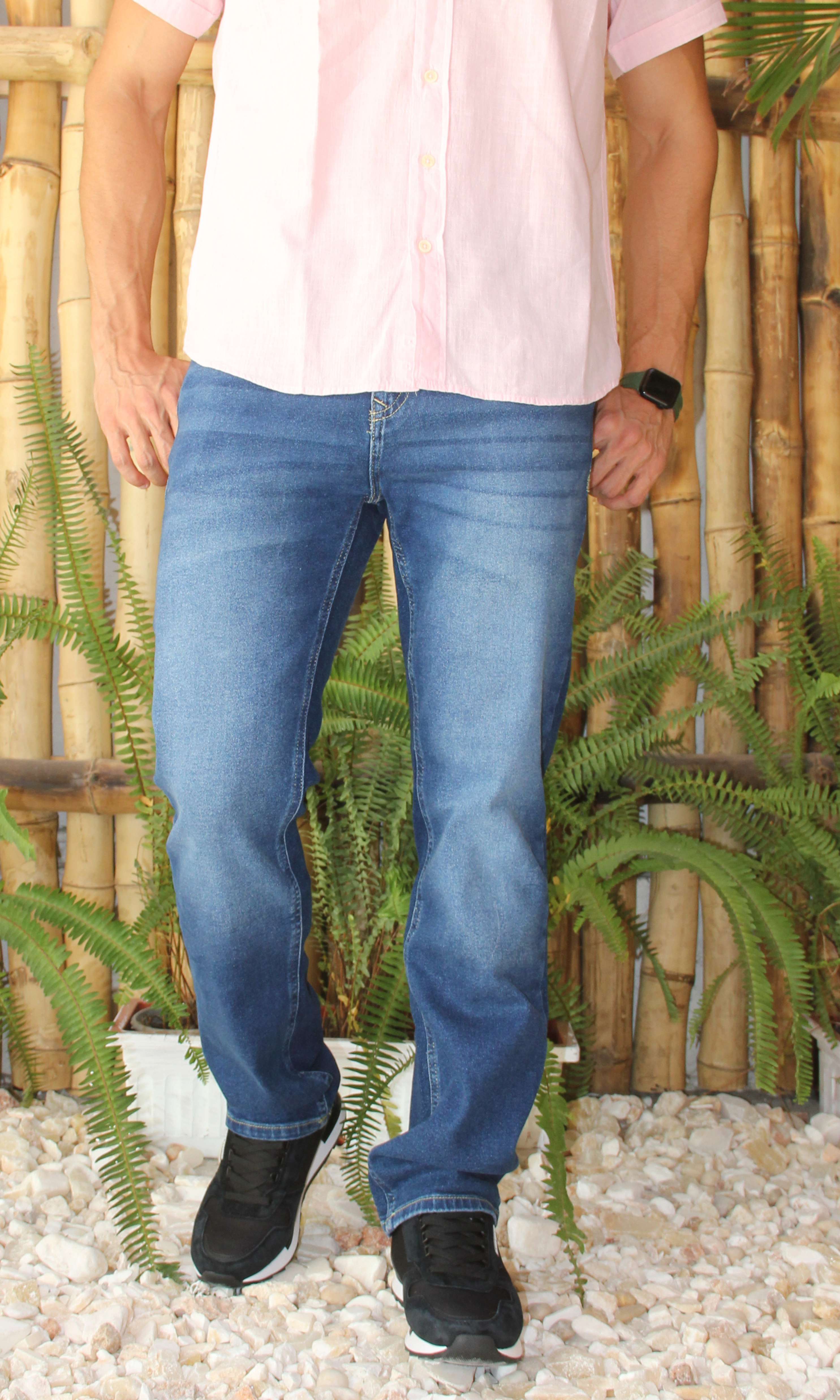 Men Straight Leg Jeans T.R (Dark Blue)
