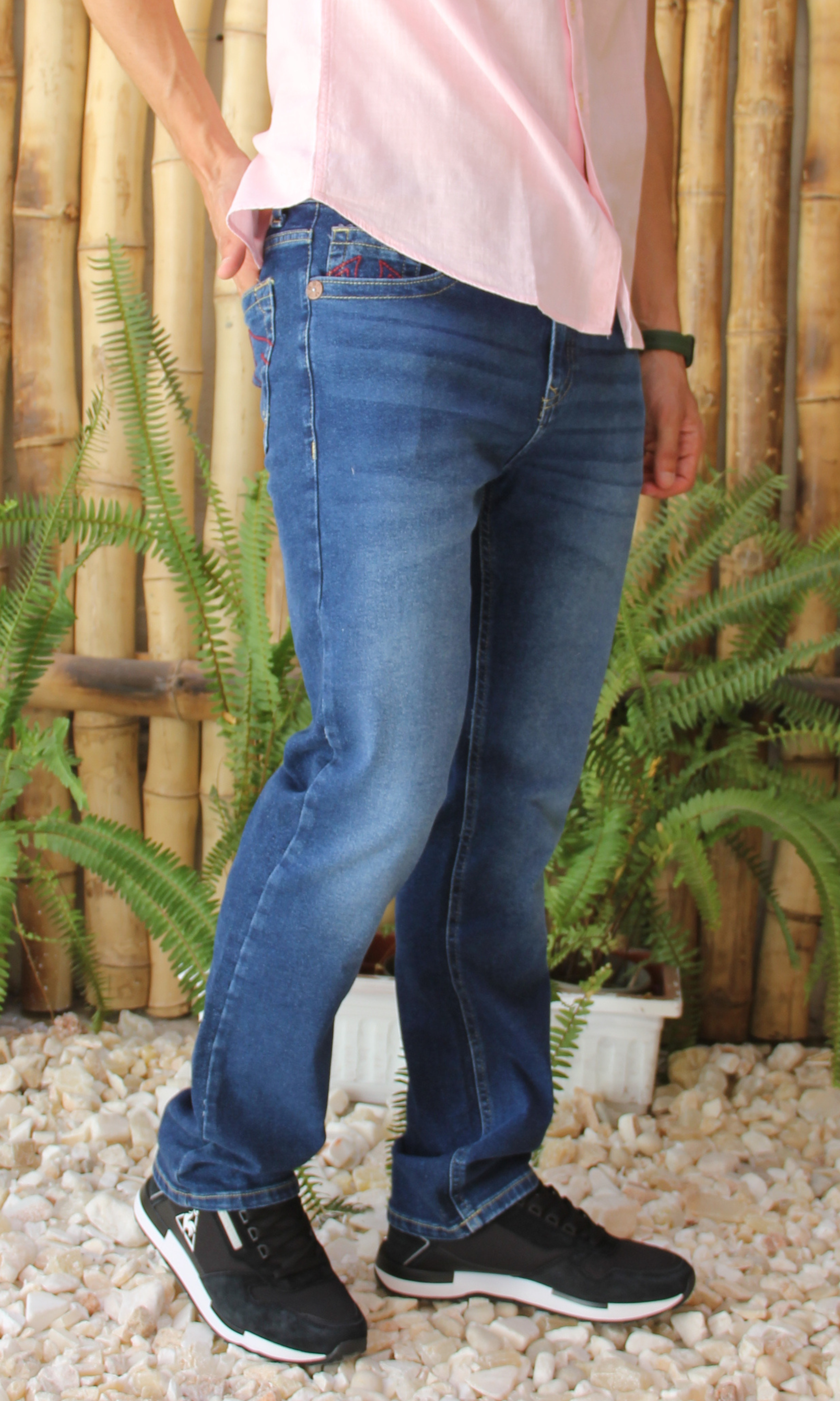 Men Straight Leg Jeans T.R (Dark Blue)
