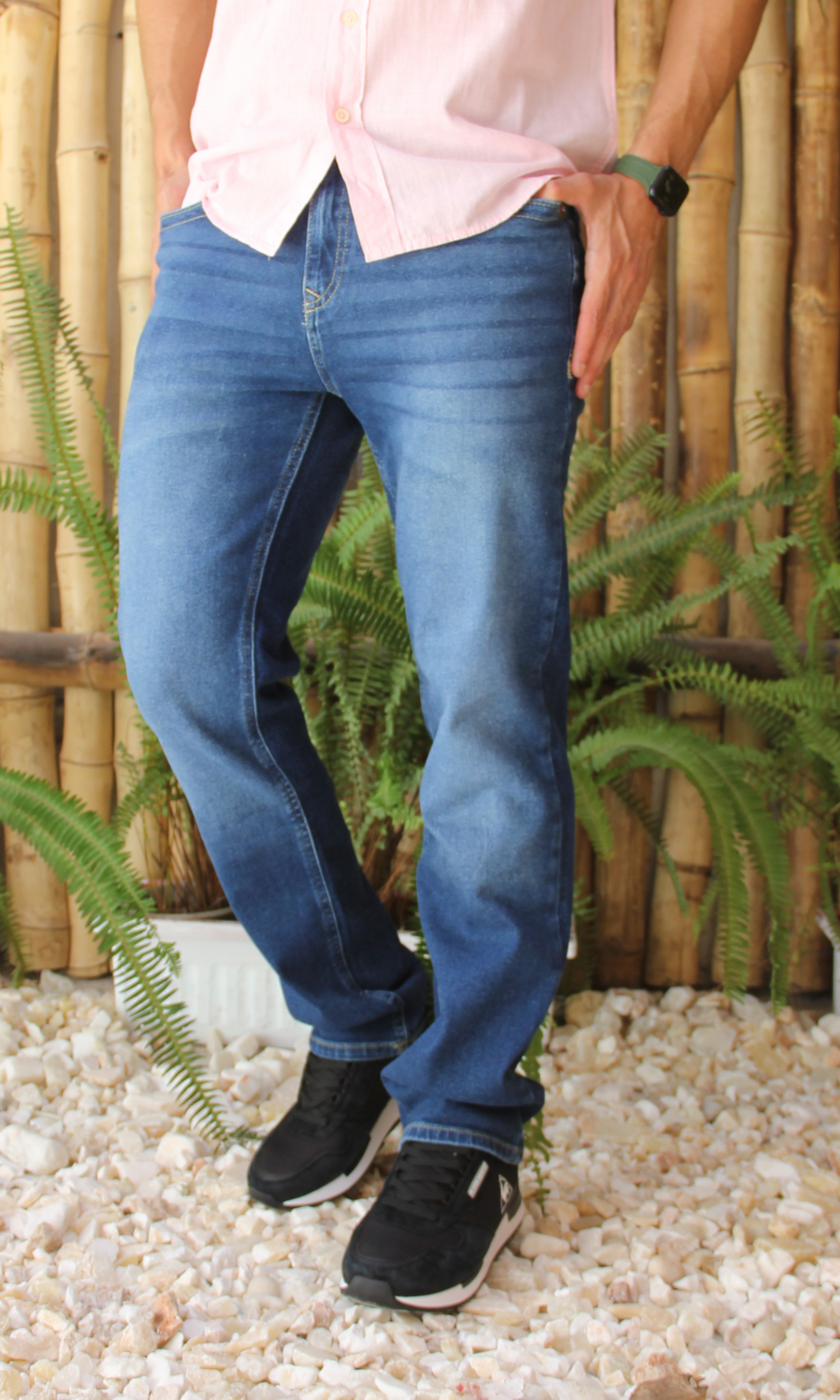 Men Straight Leg Jeans T.R (Dark Blue)
