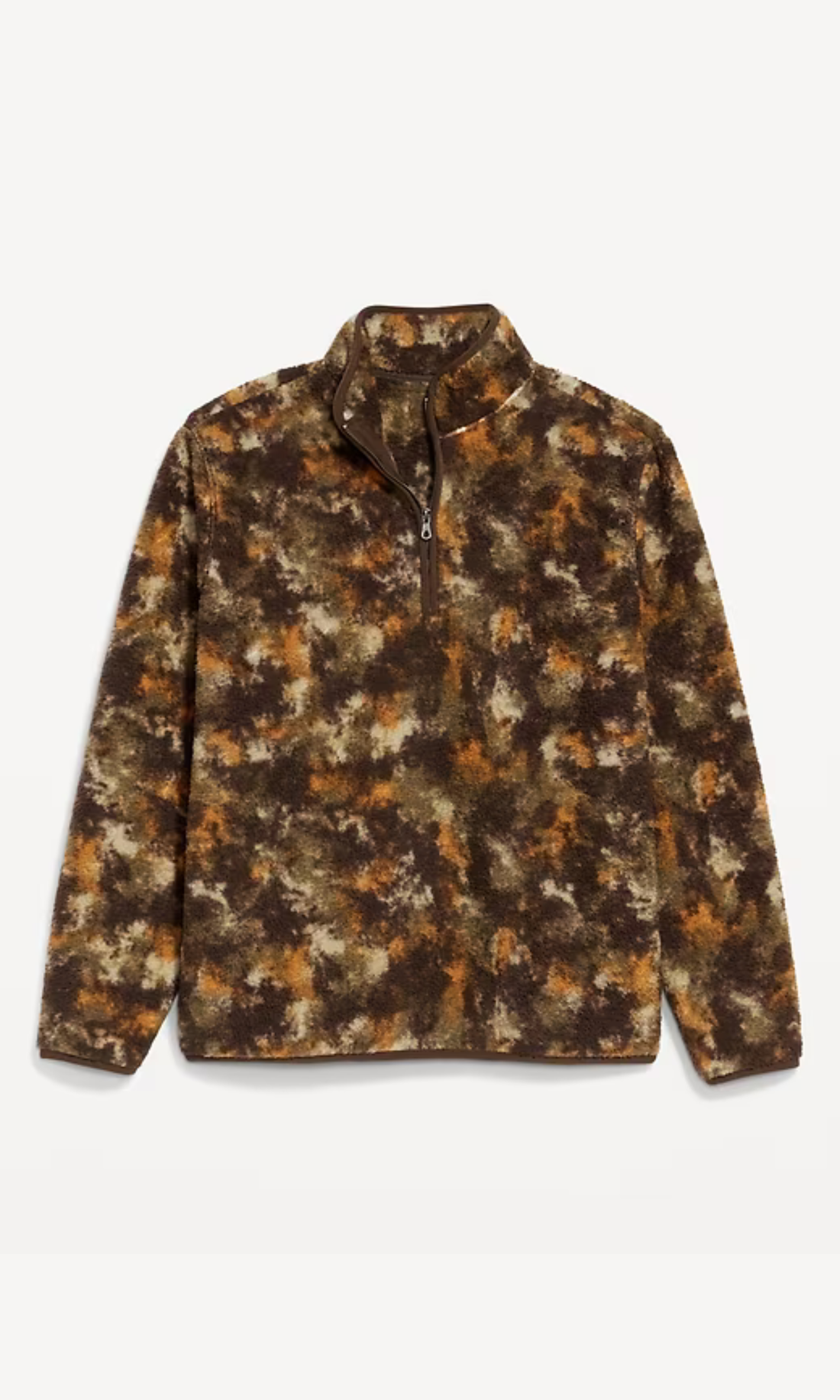 ORIGINAL Sherpa Fur Half Zip -Brown Camouflage