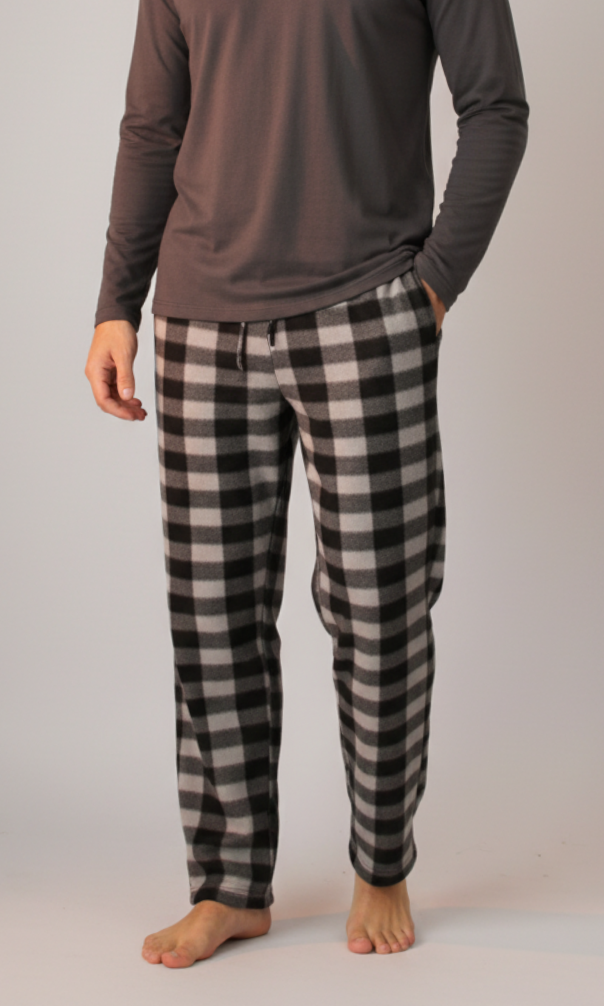 Men fleece pajama pants (Checkered)