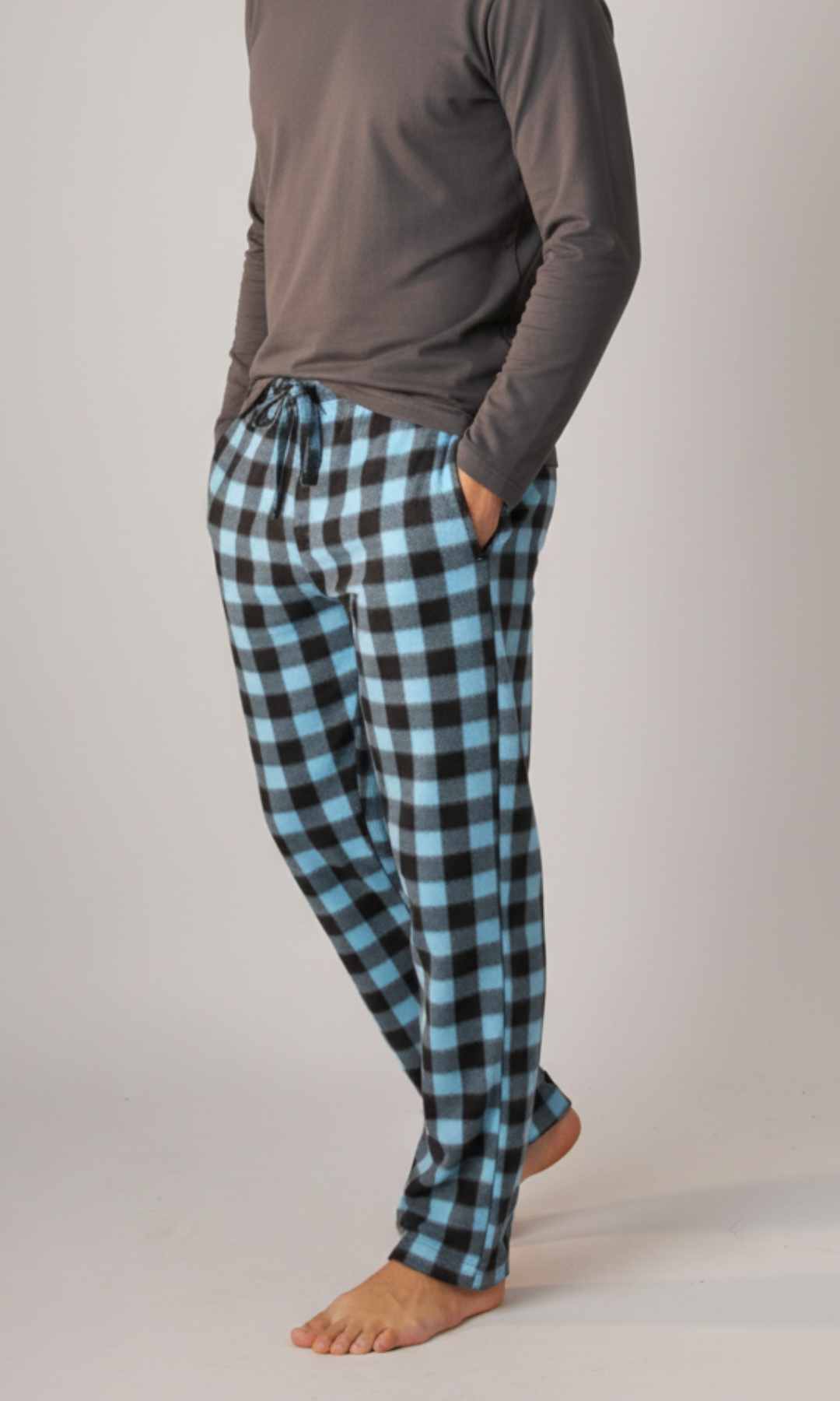 Men fleece pajama pants (Checkered)