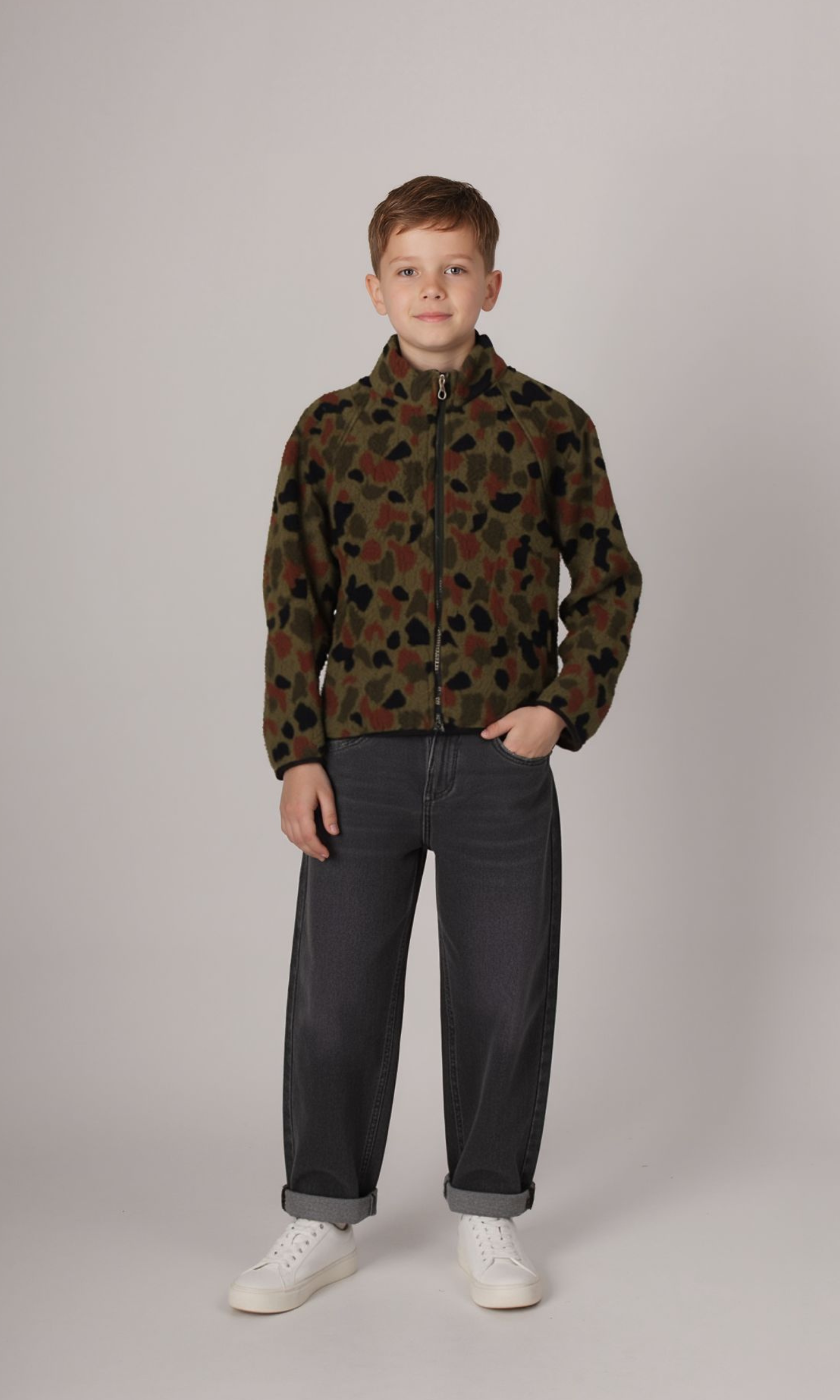 Kids Sherpa Zipp Up Sweat Shirt