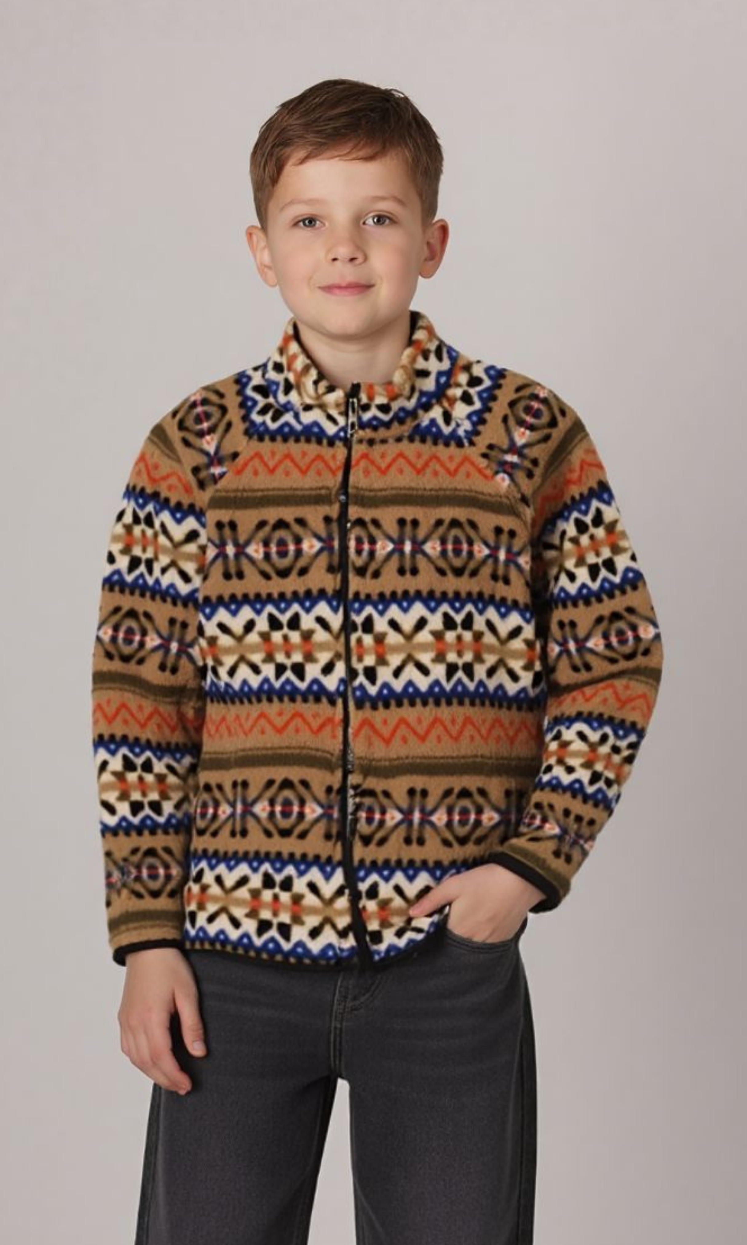 Kids Sherpa Zipp Up Sweat Shirt