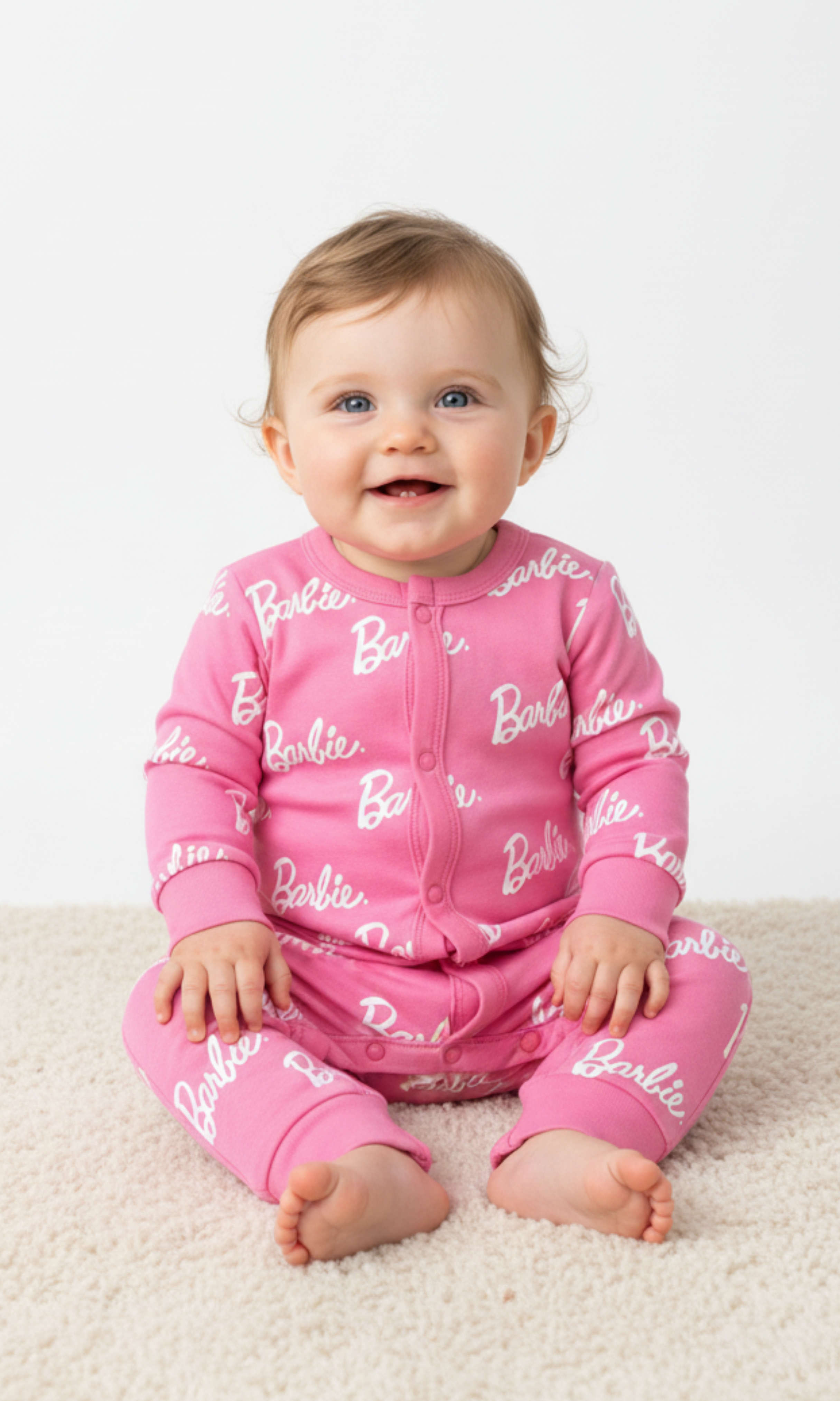 Baby Cotton Jumpsuit Foot Less - Barbie
