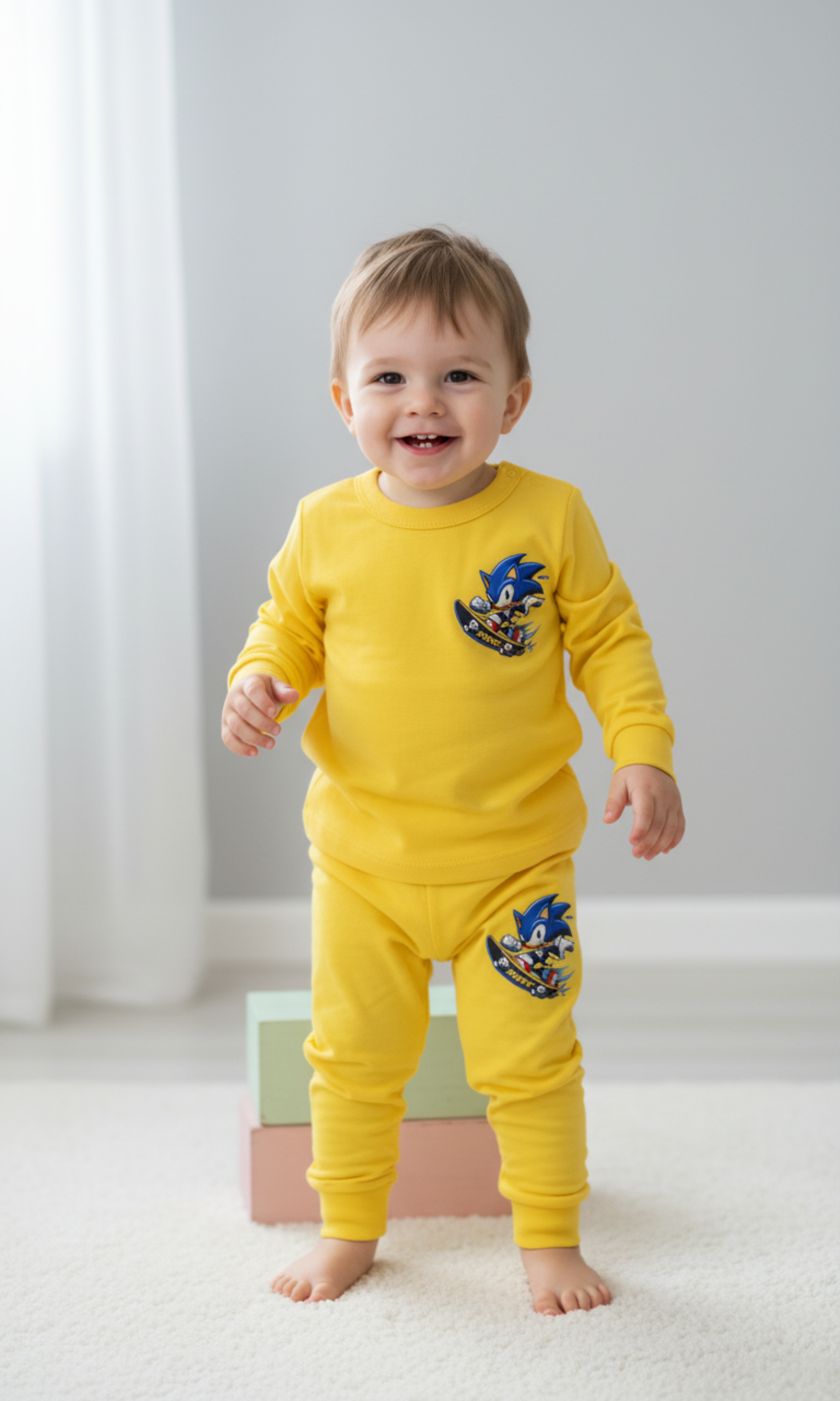 Baby Cotton Crew Neck Long Sleeve Set