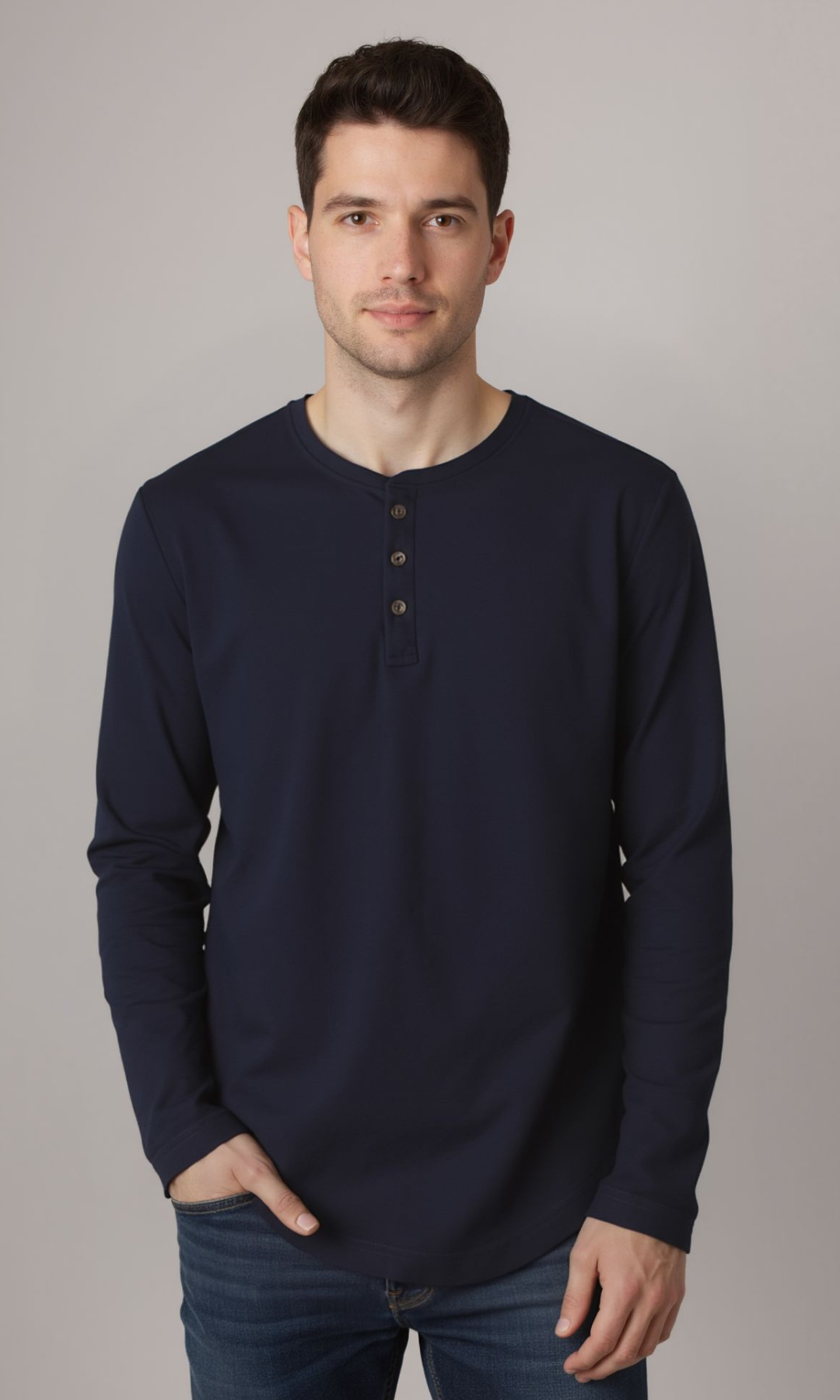 Men Long Sleeve Cotton T-Shirt