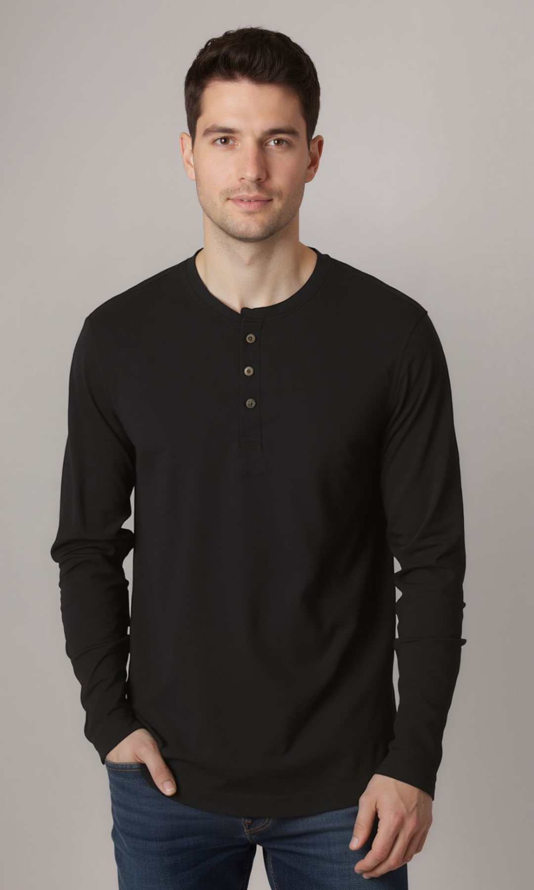 Men Long Sleeve Cotton T-Shirt