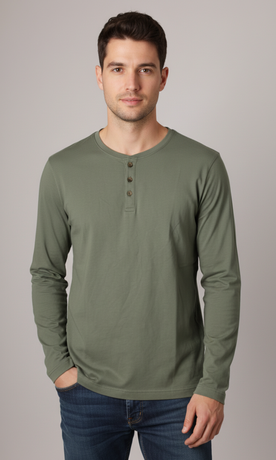 Men Long Sleeve Cotton T-Shirt