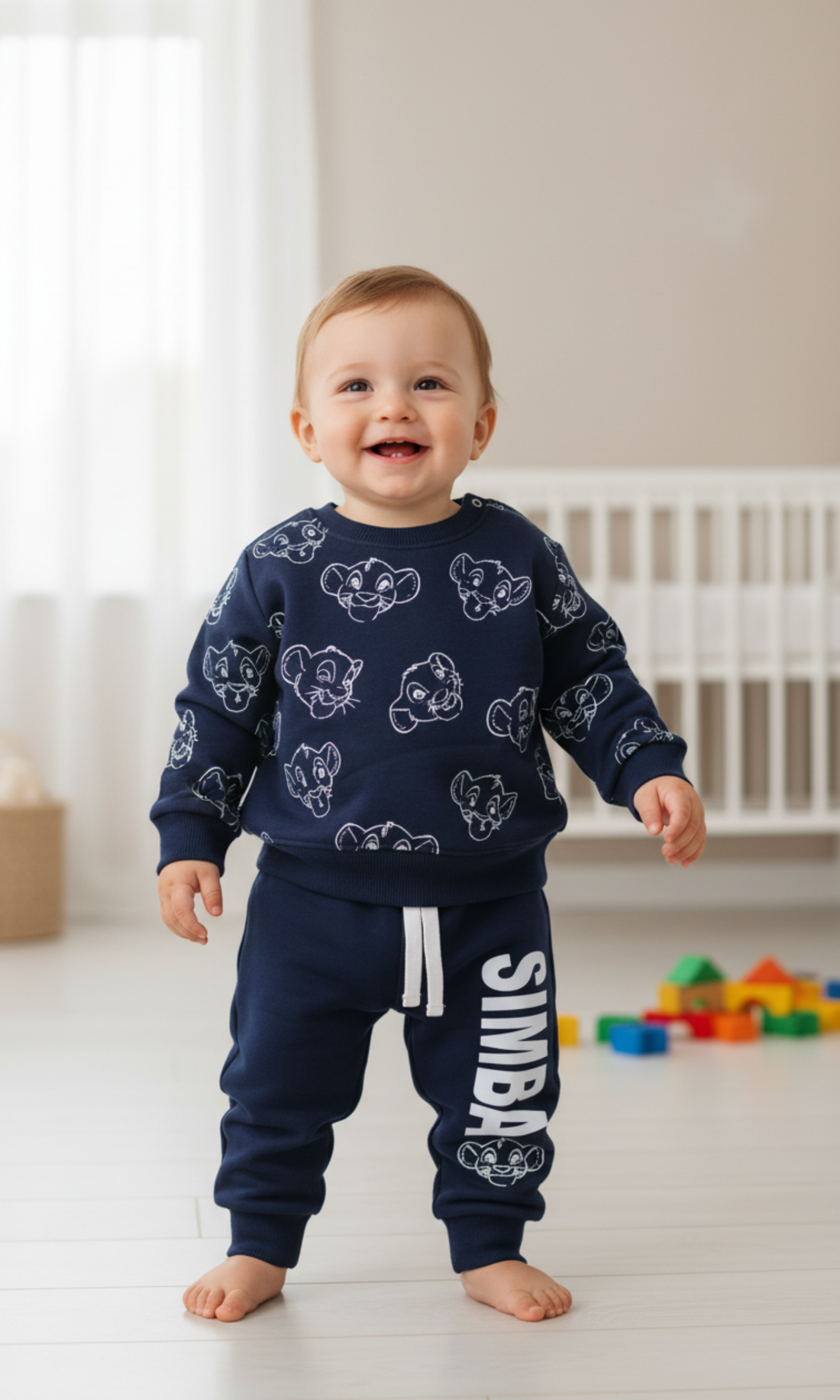 Baby Melton Crew Neck Long Sleeve Set