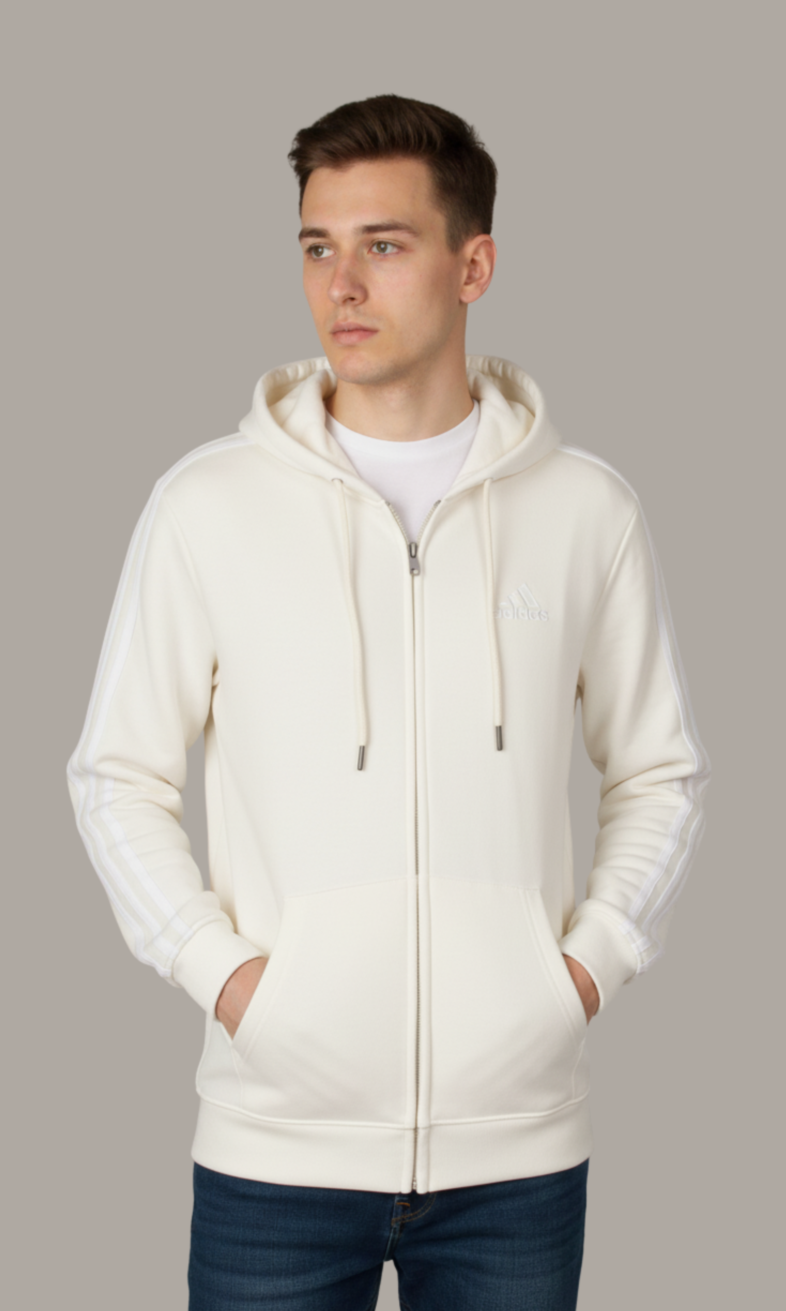 Men 3-Stripes Full Zip Hoodie jacket