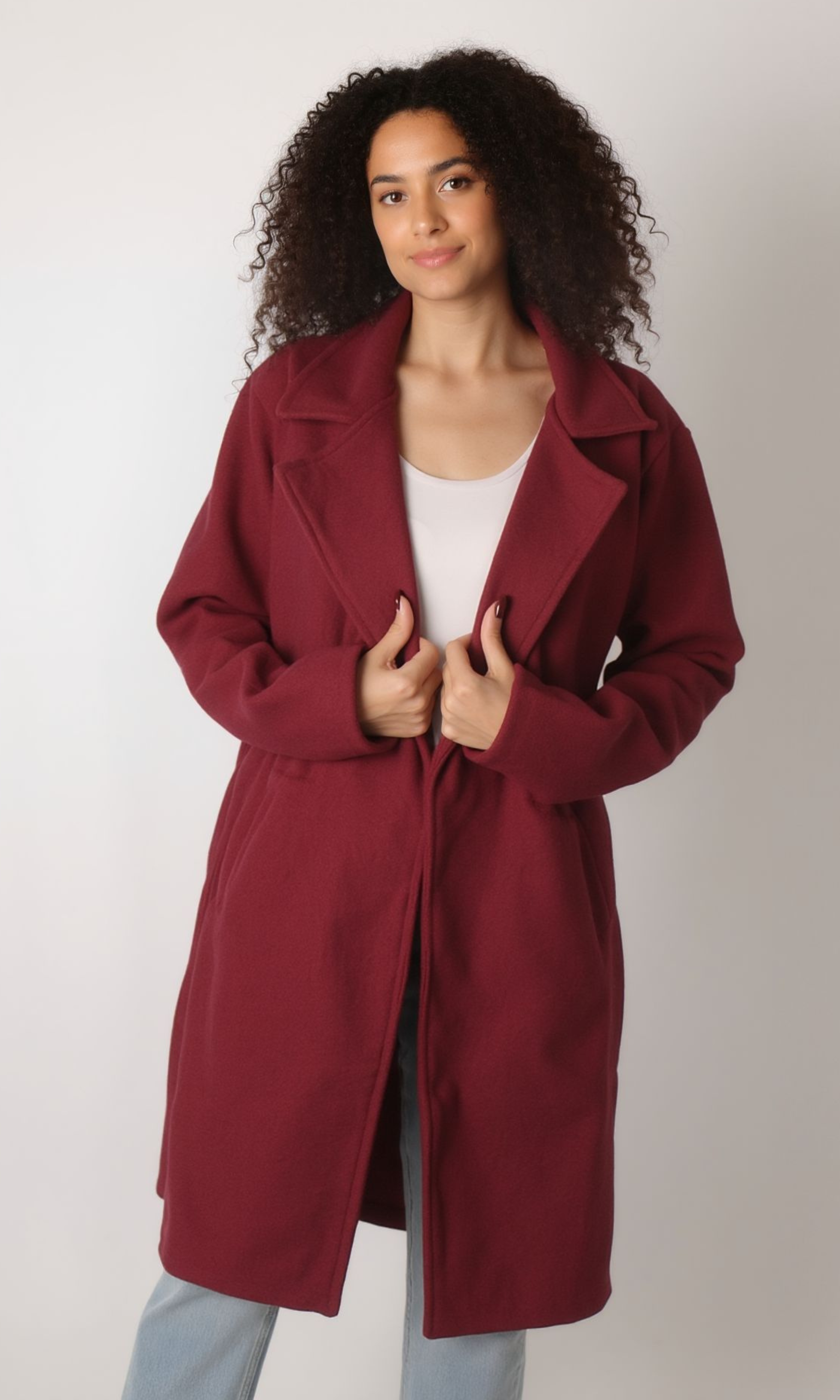 NUT Women Regular Fit Belted Coat
