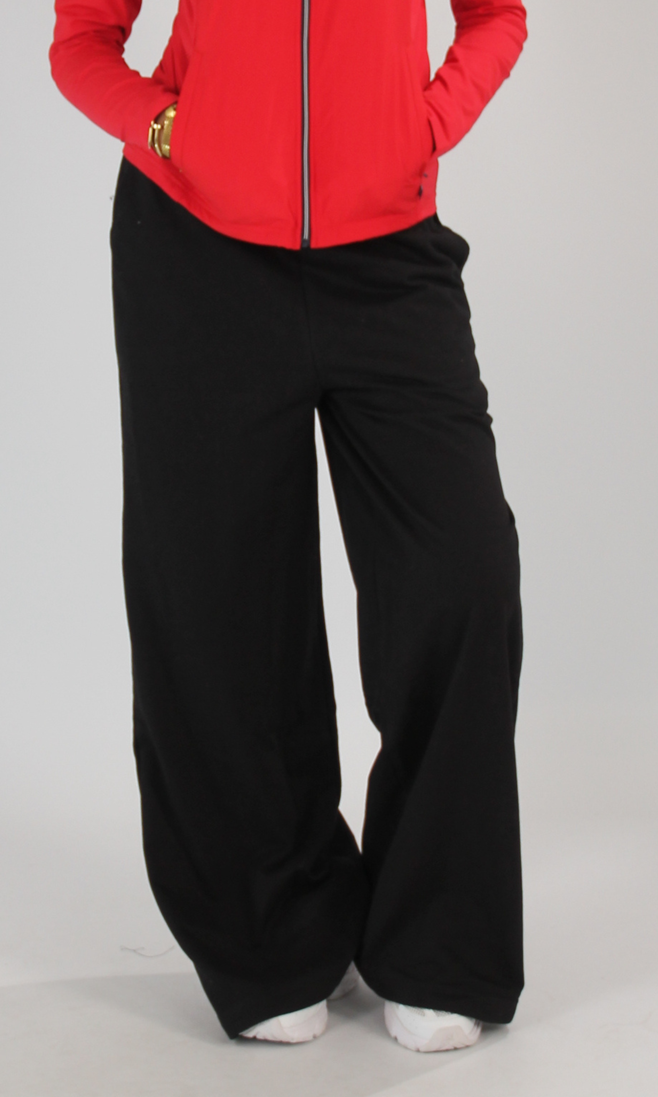 NUT Women High Waist Wide Leg Sweatpants (Black)