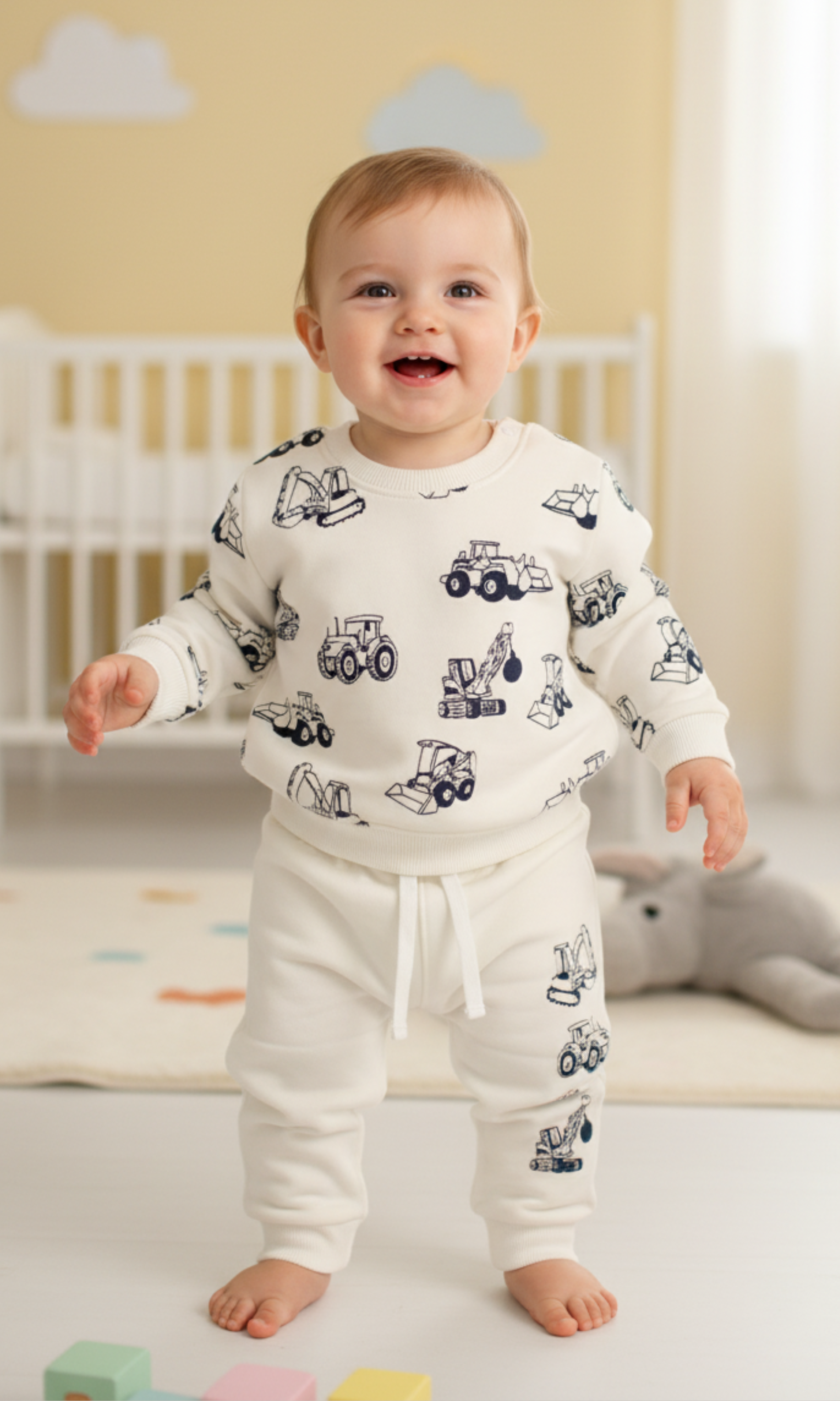 Baby Melton Cotton Cute Truck Set