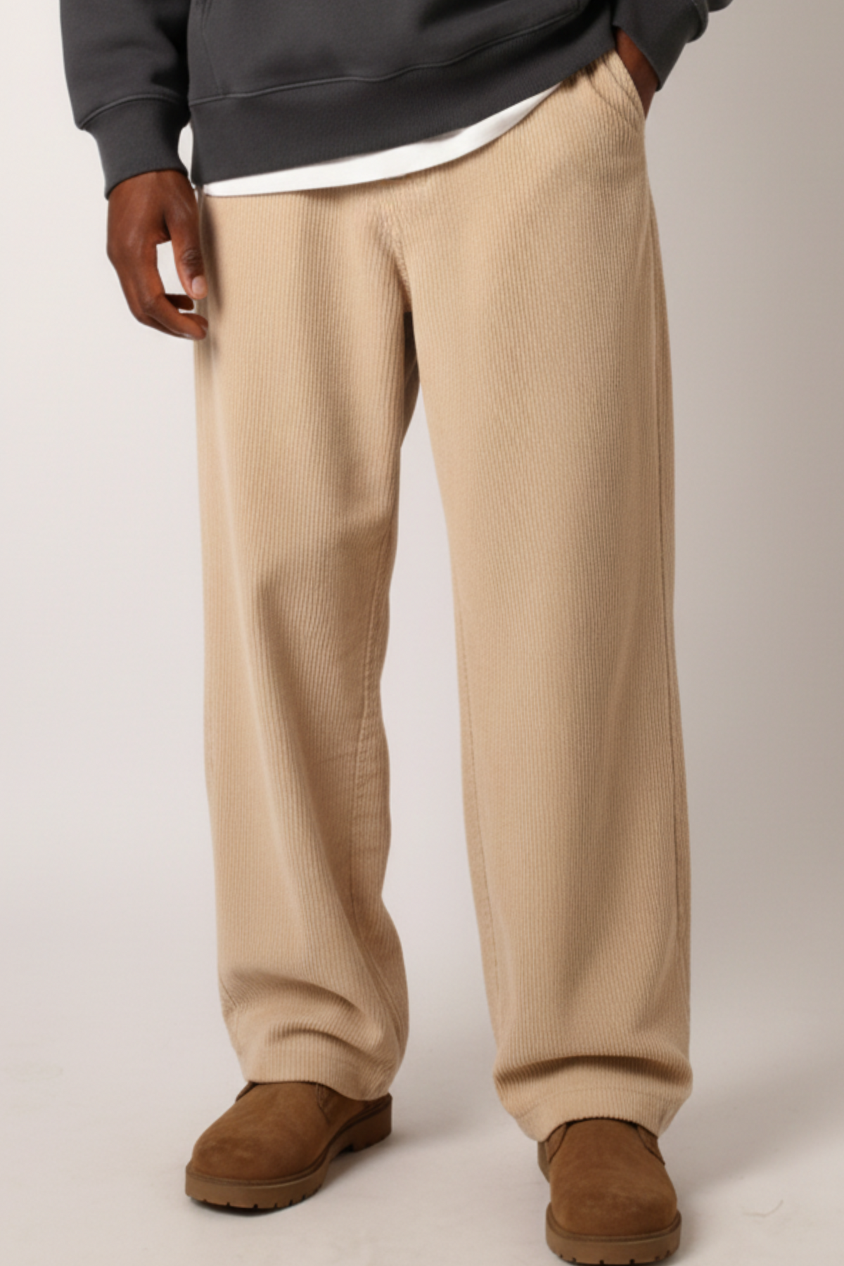 NUT Men Elastic Waist Velvet Pants