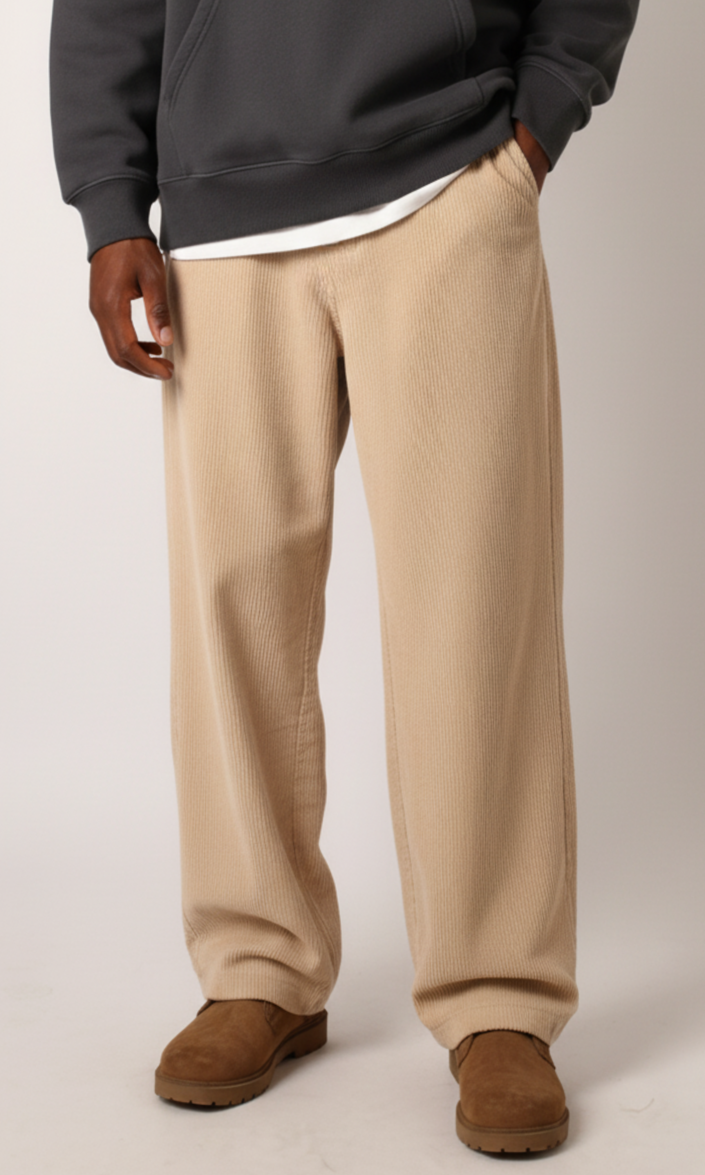 NUT Men Elastic Waist Velvet Pants