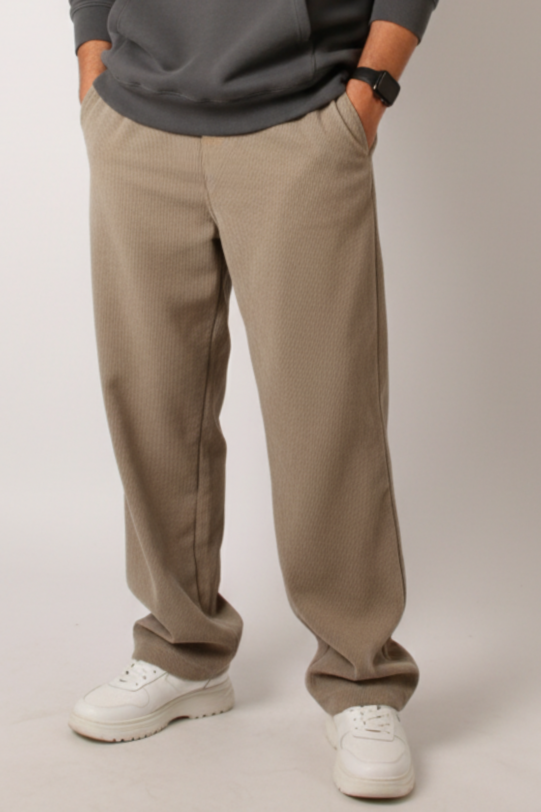 NUT Men Elastic Waist Velvet Pants