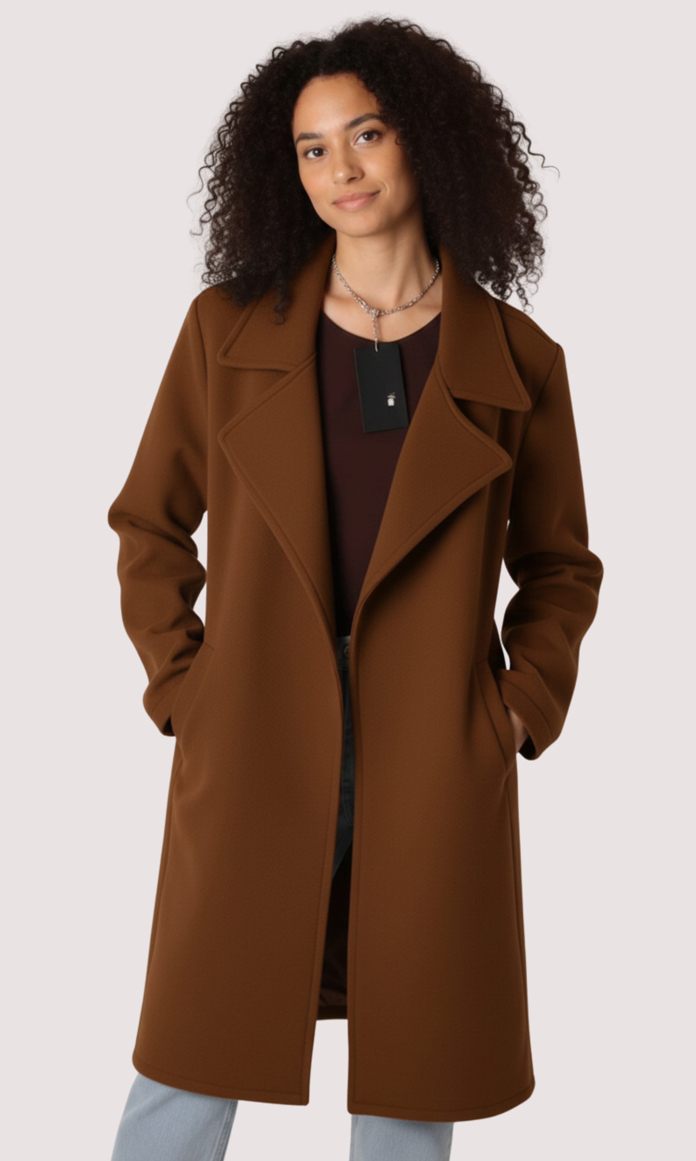 NUT Women Regular Fit Belted Coat