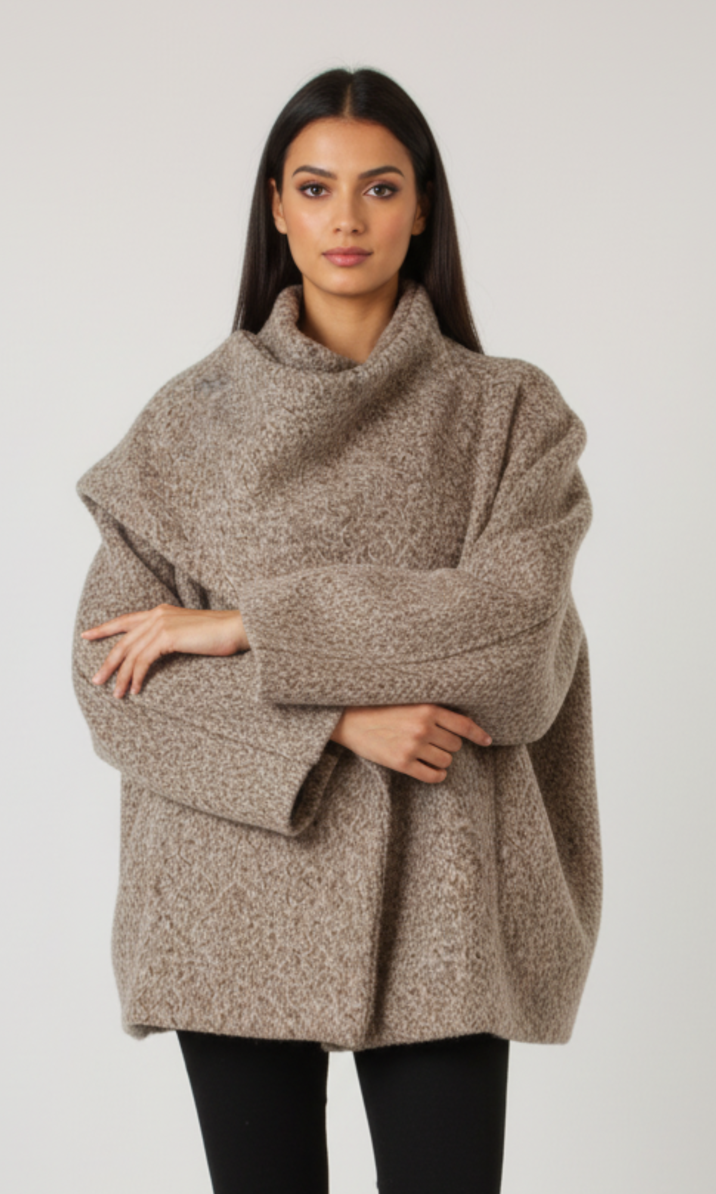 Women Wrap Style Jacket (Brown)