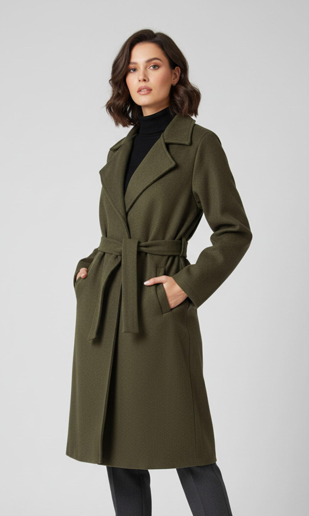 NUT Women Regular Fit Belted Coat