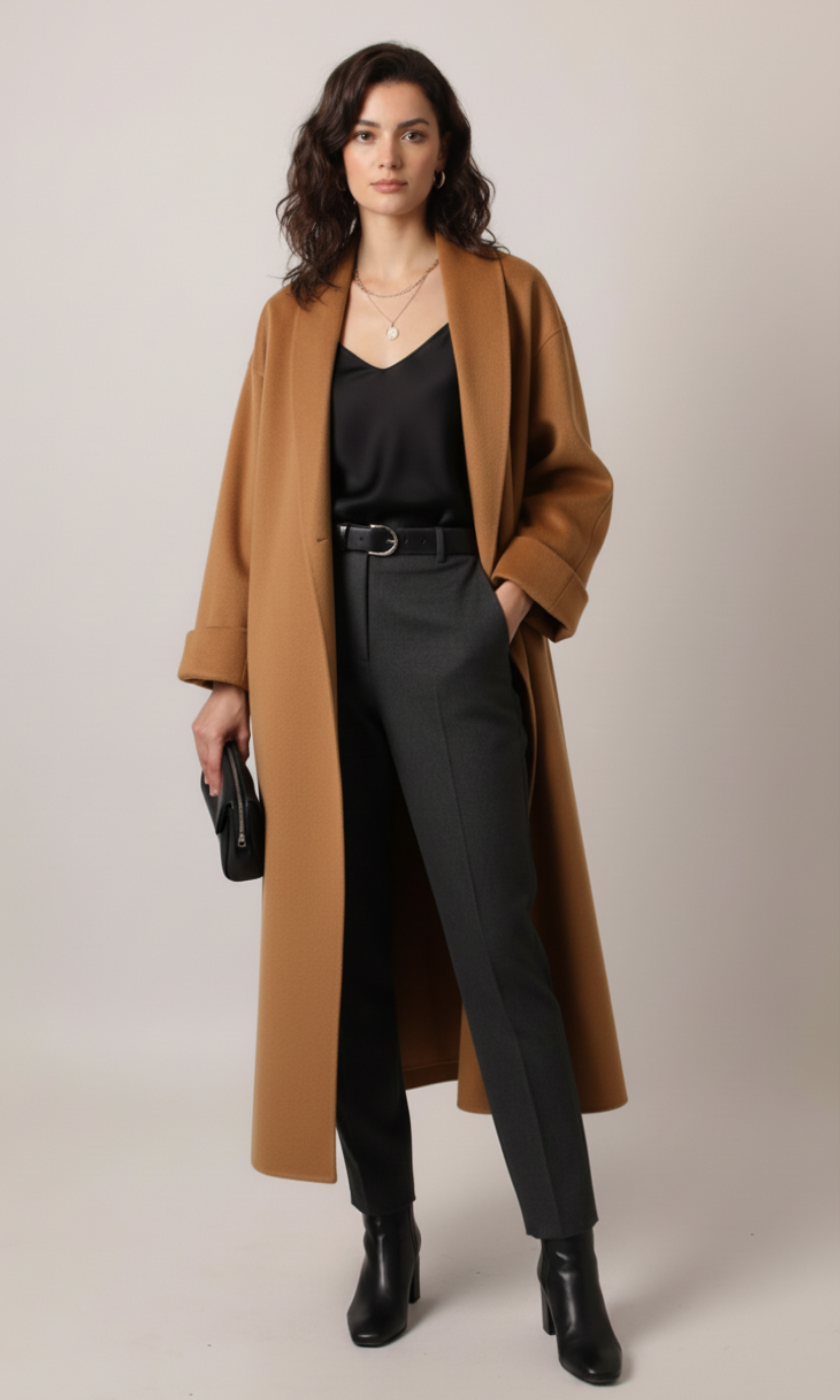 Women Long Open Front Coat