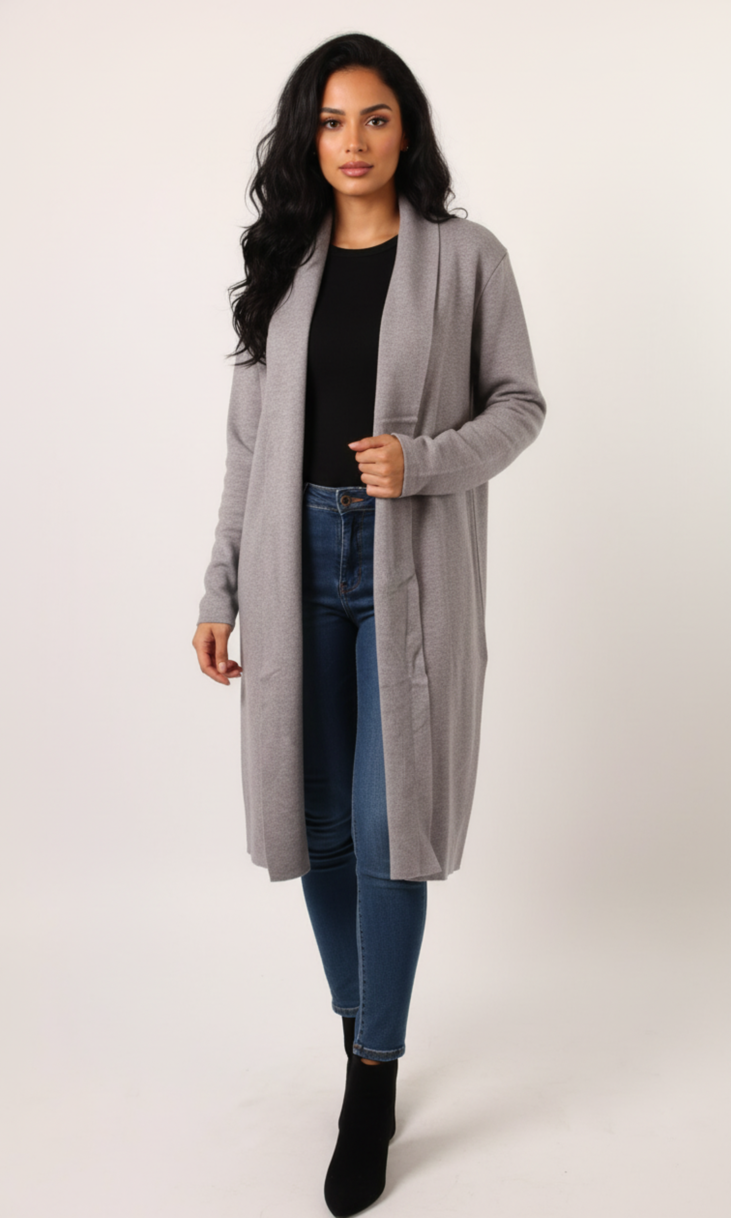 Women Cotton Open-front Cardigan
