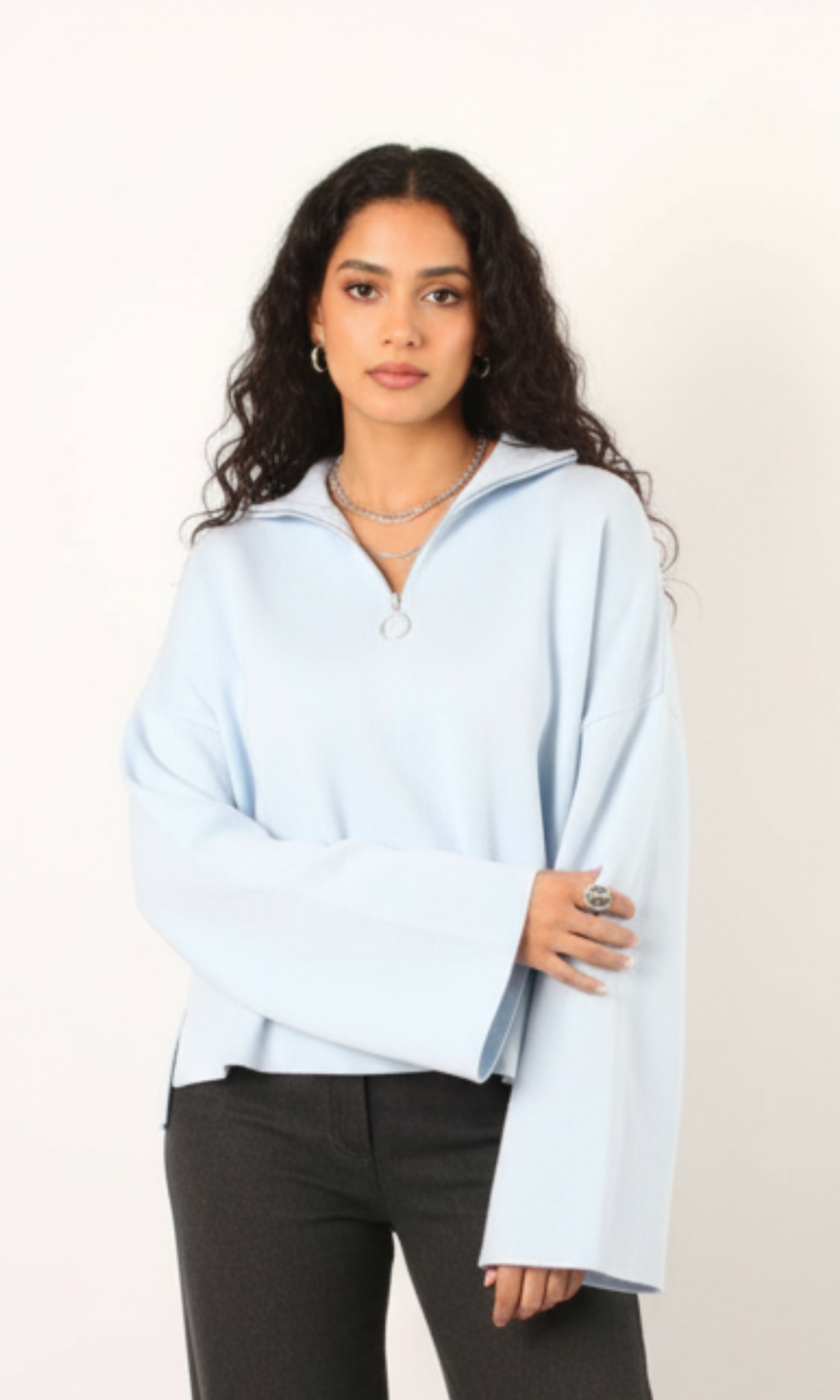 Women Quarter-Zip Sweater Regular Fit