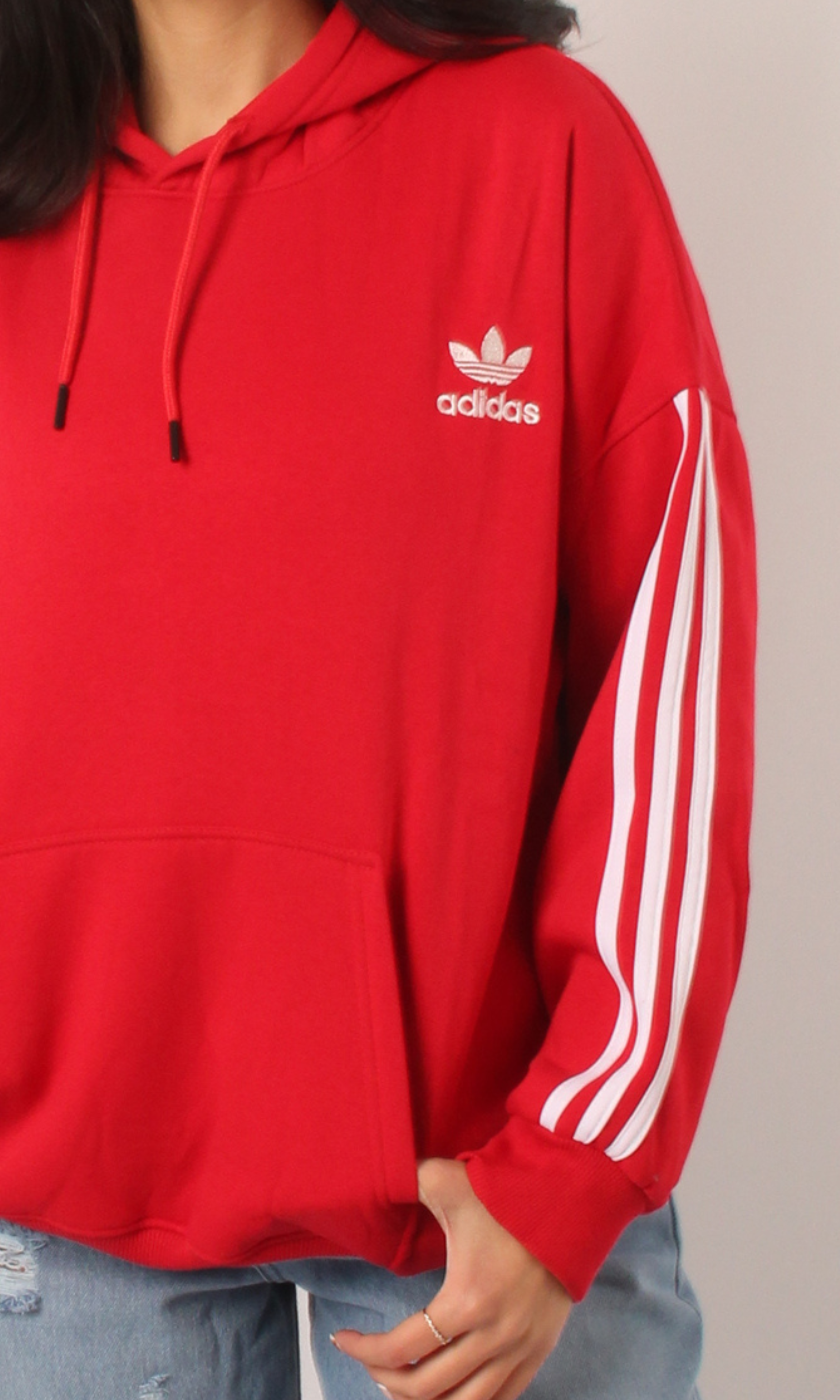 Women 3-Stripes Hoodie Kangaroo Pocket