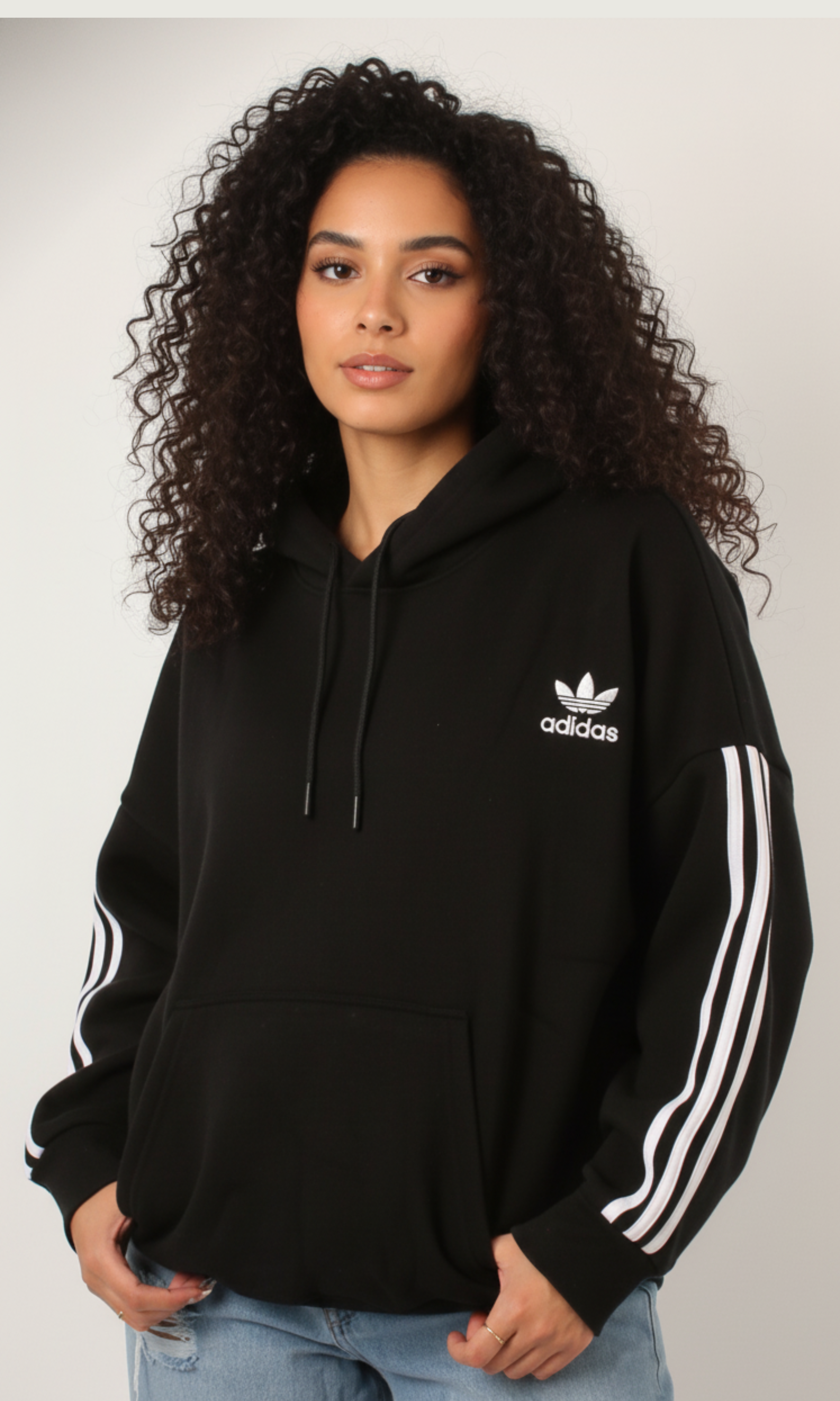 Women 3-Stripes Hoodie Kangaroo Pocket