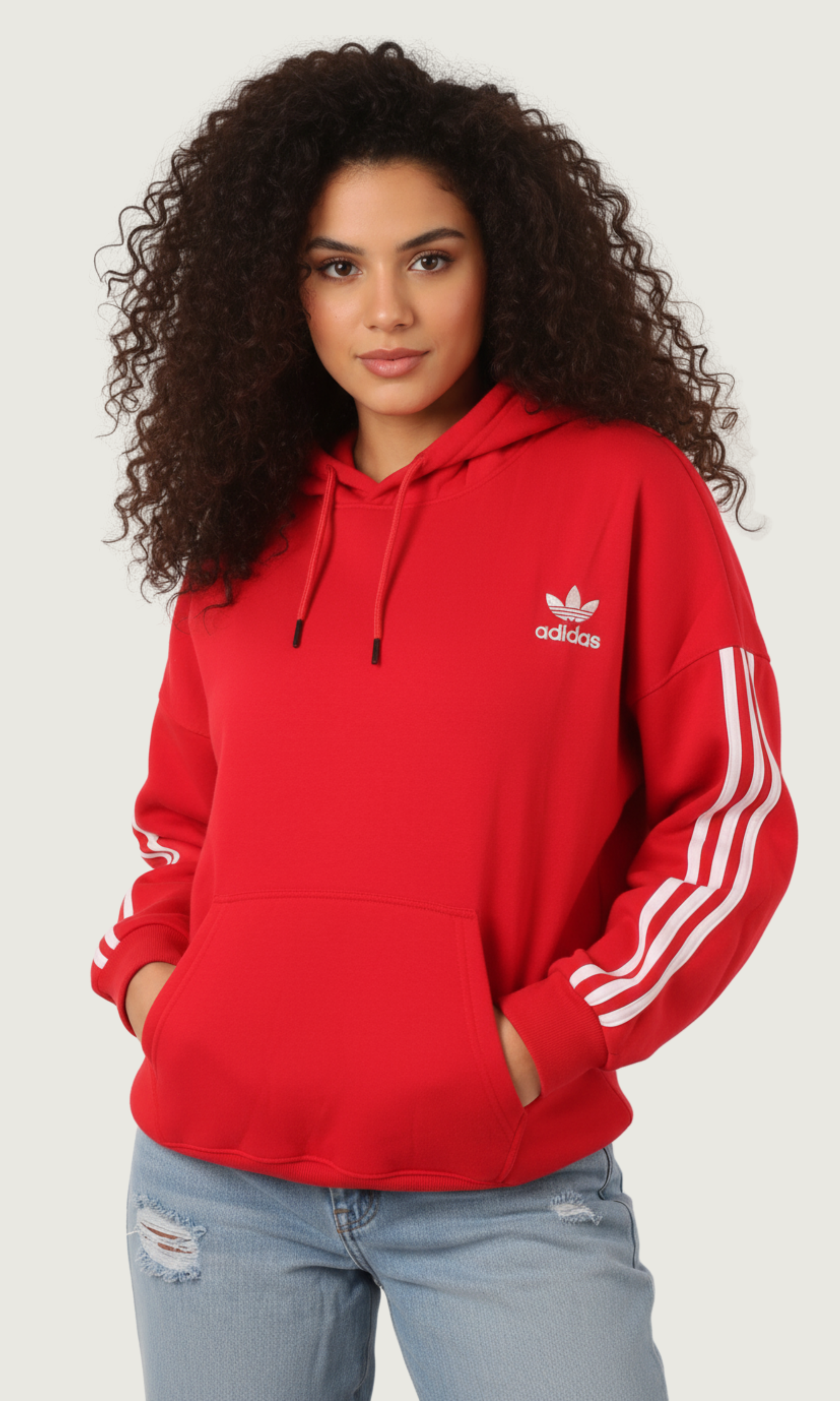 Women 3-Stripes Hoodie Kangaroo Pocket