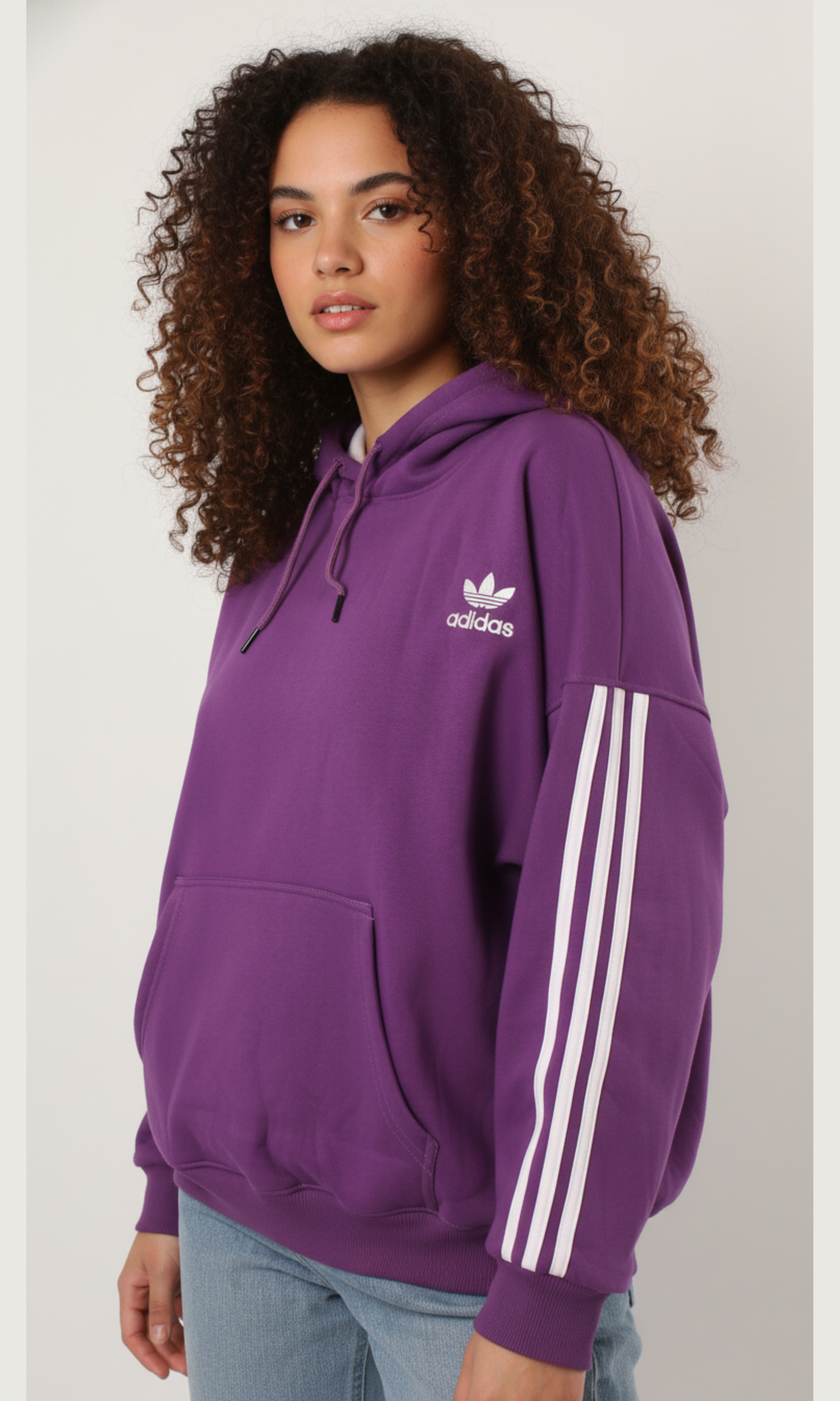 Women 3-Stripes Hoodie Kangaroo Pocket