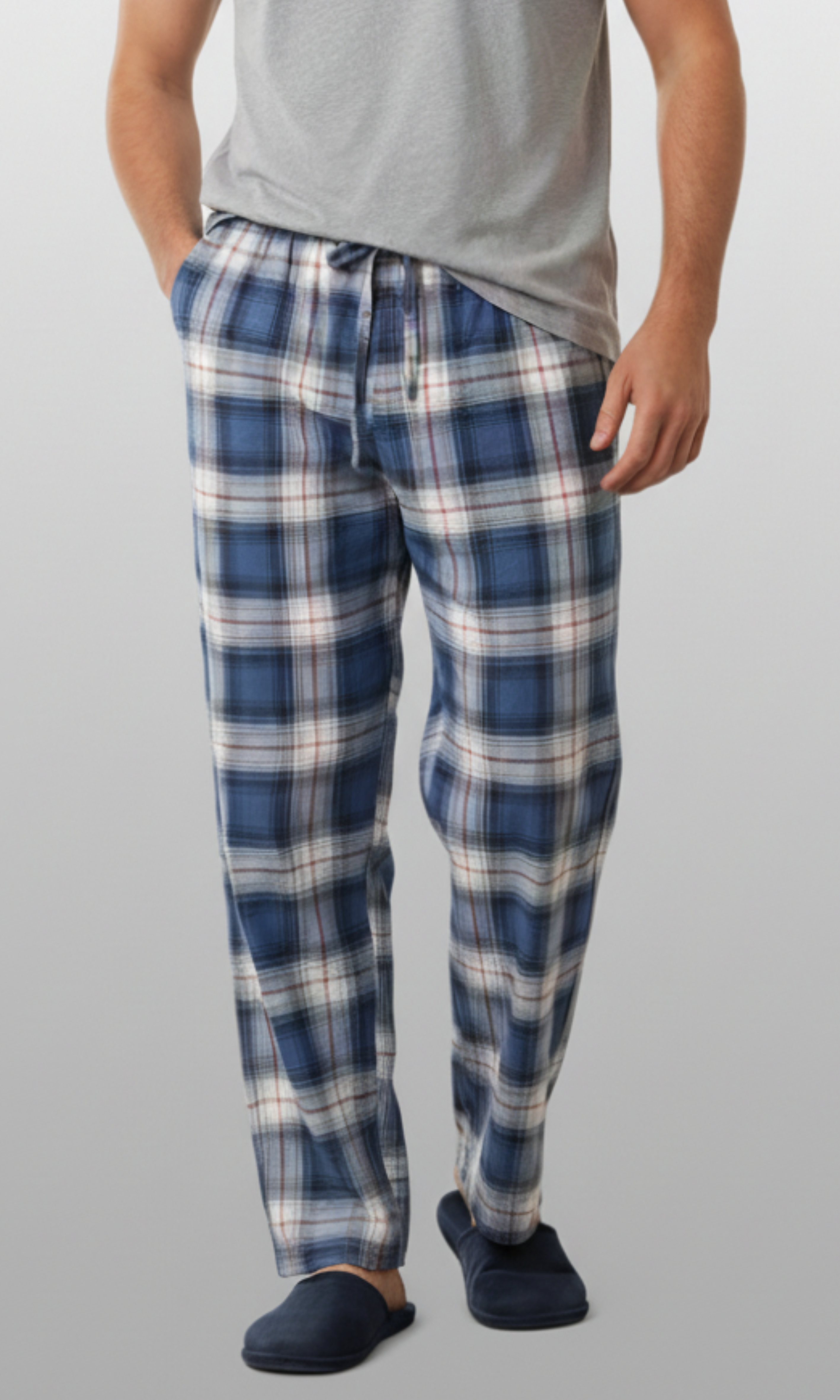Men Check Pattern Pajama Pants