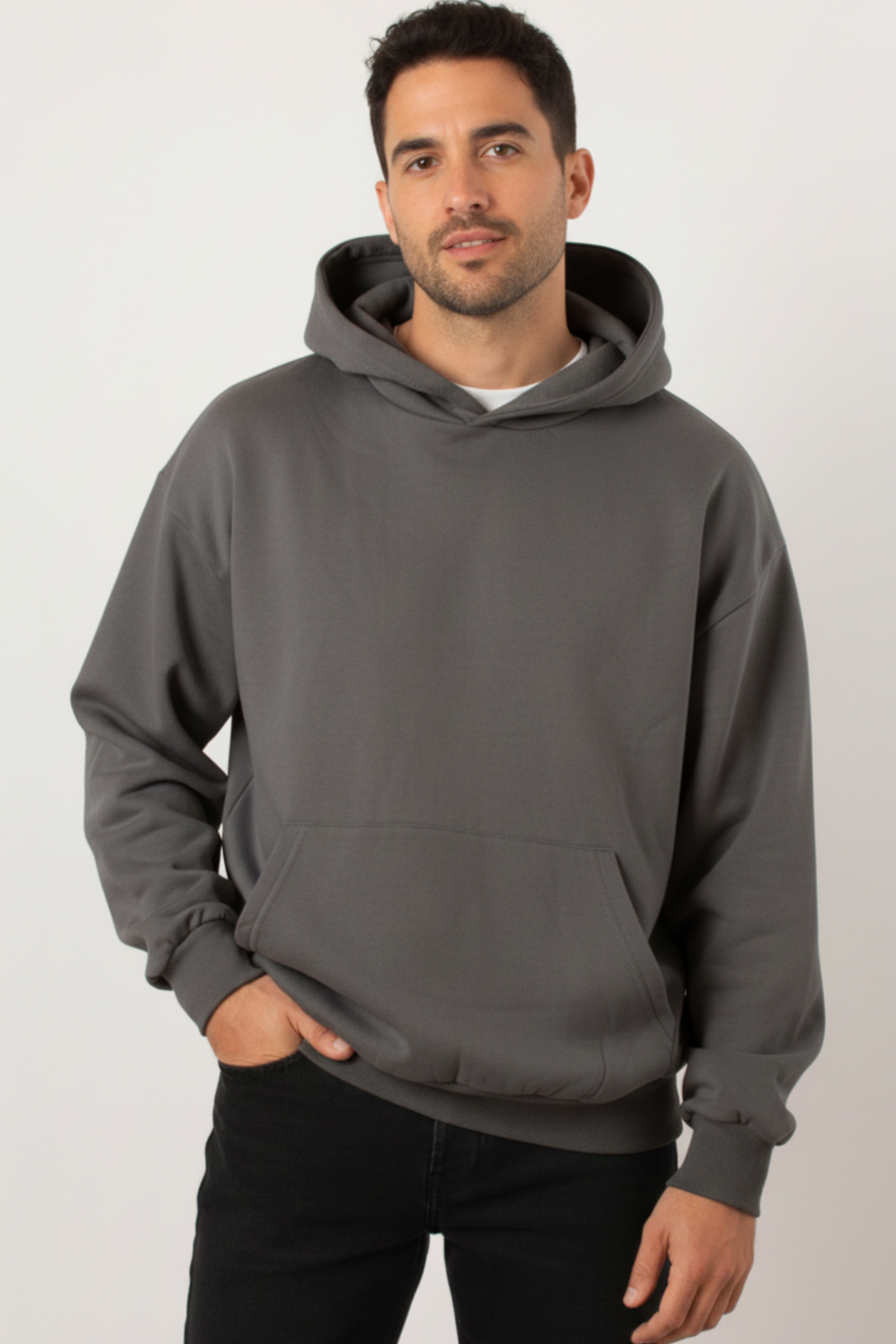 Men Basic Oversized Hoodie - Kangaroo Pocket