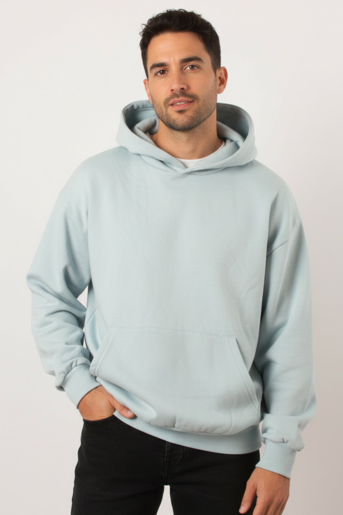Men Basic Oversized Hoodie - Kangaroo Pocket