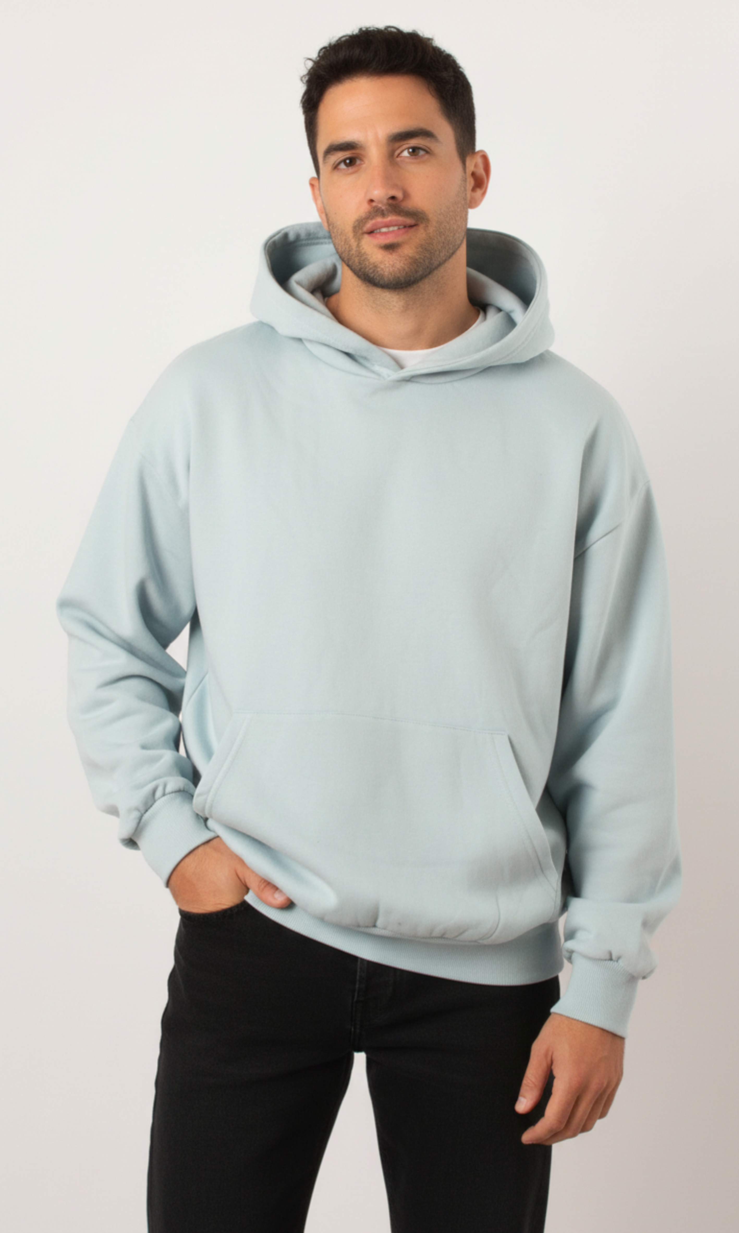 Men Basic Oversized Hoodie - Kangaroo Pocket