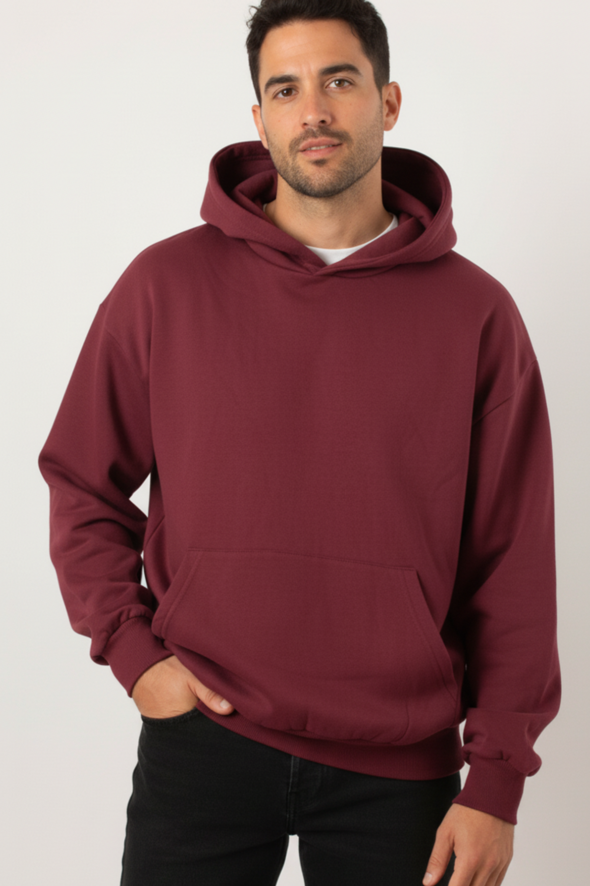 Men Basic Oversized Hoodie - Kangaroo Pocket